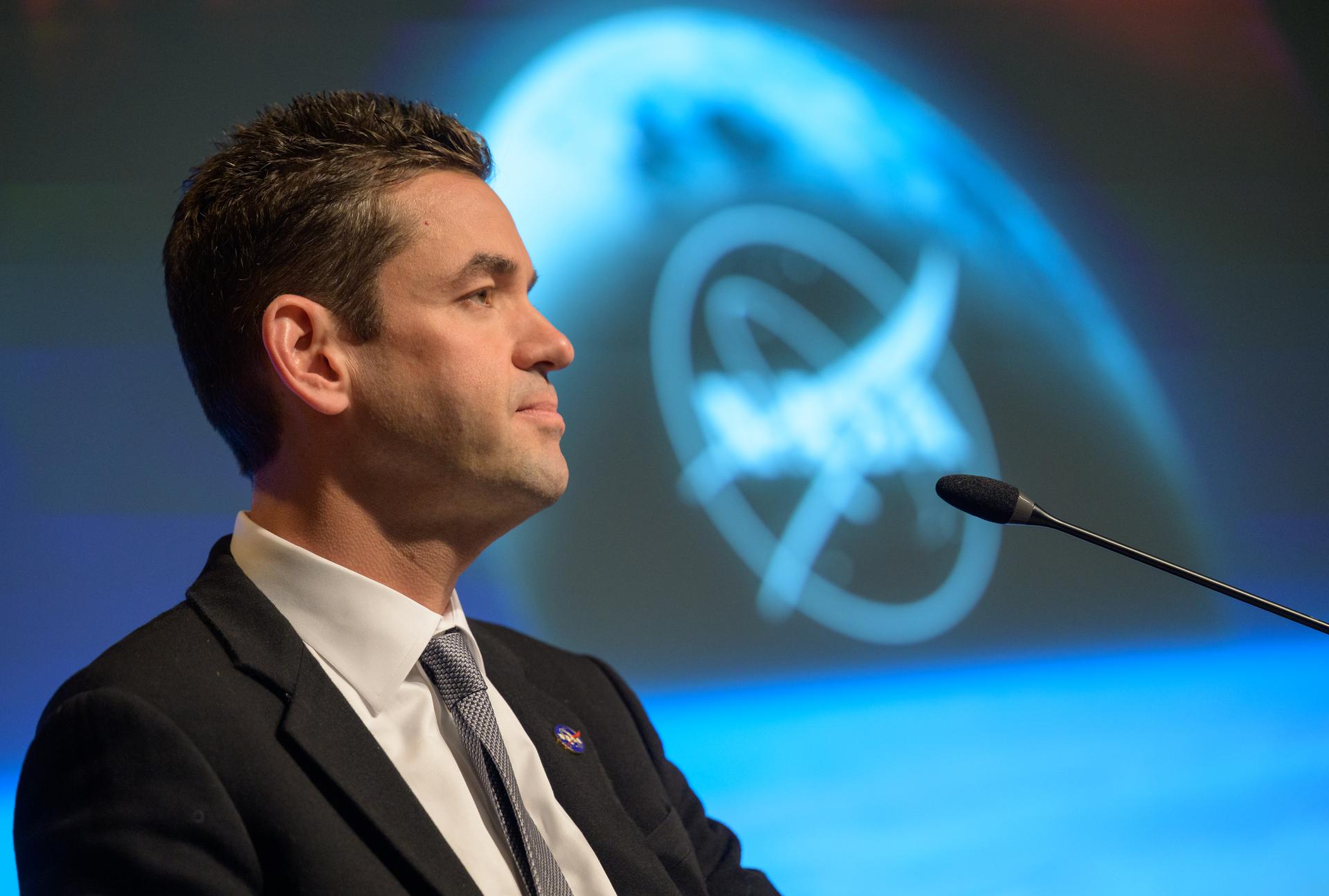 NASA Administrator Jared Isaacman speaks at an agency town hall a day after being sworn-in as the agency's 15th administrator, Friday, Dec. 19, 2025, at the Mary W. Jackson NASA Headquarters Building in Washington. Photo Credit: (NASA/Bill Ingalls)
