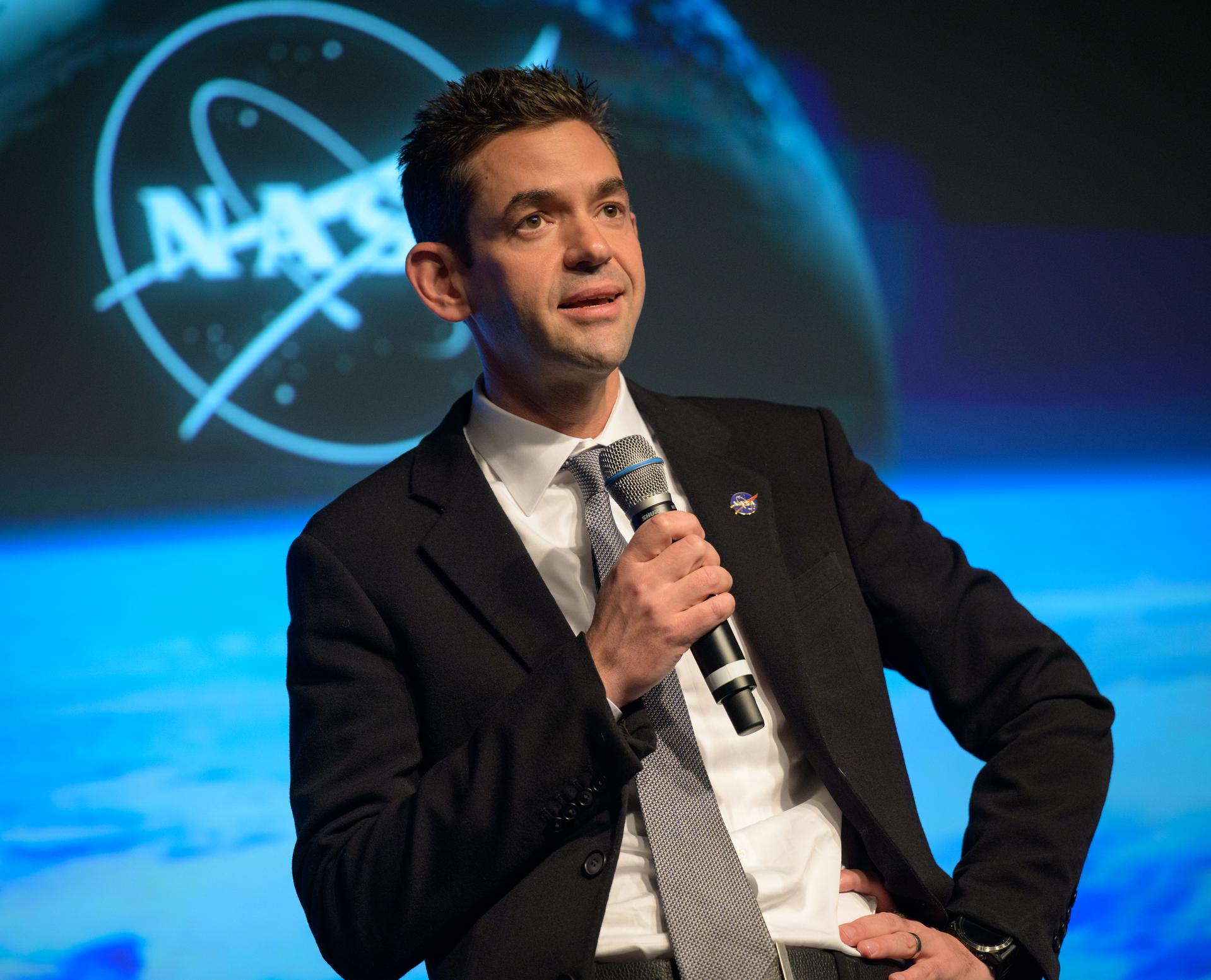 NASA Administrator Jared Isaacman speaks at an agency town hall a day after being sworn-in as the agency's 15th administrator, Friday, Dec. 19, 2025, at the Mary W. Jackson NASA Headquarters Building in Washington. Photo Credit: (NASA/Bill Ingalls)