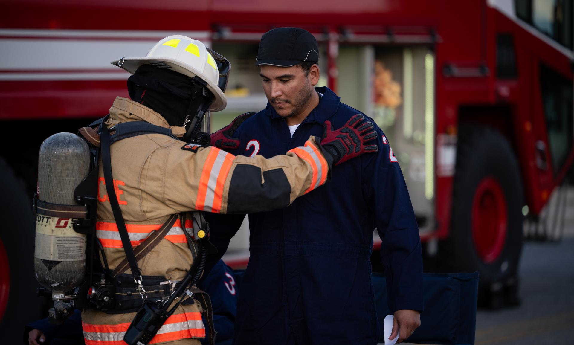 Teams at NASA's Kennedy Space Center in Florida practiced various emergency rescue training scenarios with the Artemis II crew, Friday, Dec. 19, 2025, ahead of the Artemis II mission. In the unlikely event of an emergency during launch countdown at Launch Complex 39B, personnel will be transported in mine-resistant ambush protected vehicles, or MRAPS, from the pad and to one of the triage site locations at Kennedy. Photo Credit: (NASA/Joel Kowsky)
