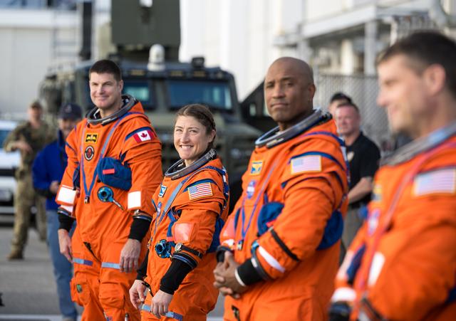 From right to left, NASA astronauts Reid Wiseman, commander; Victor Glover, p...