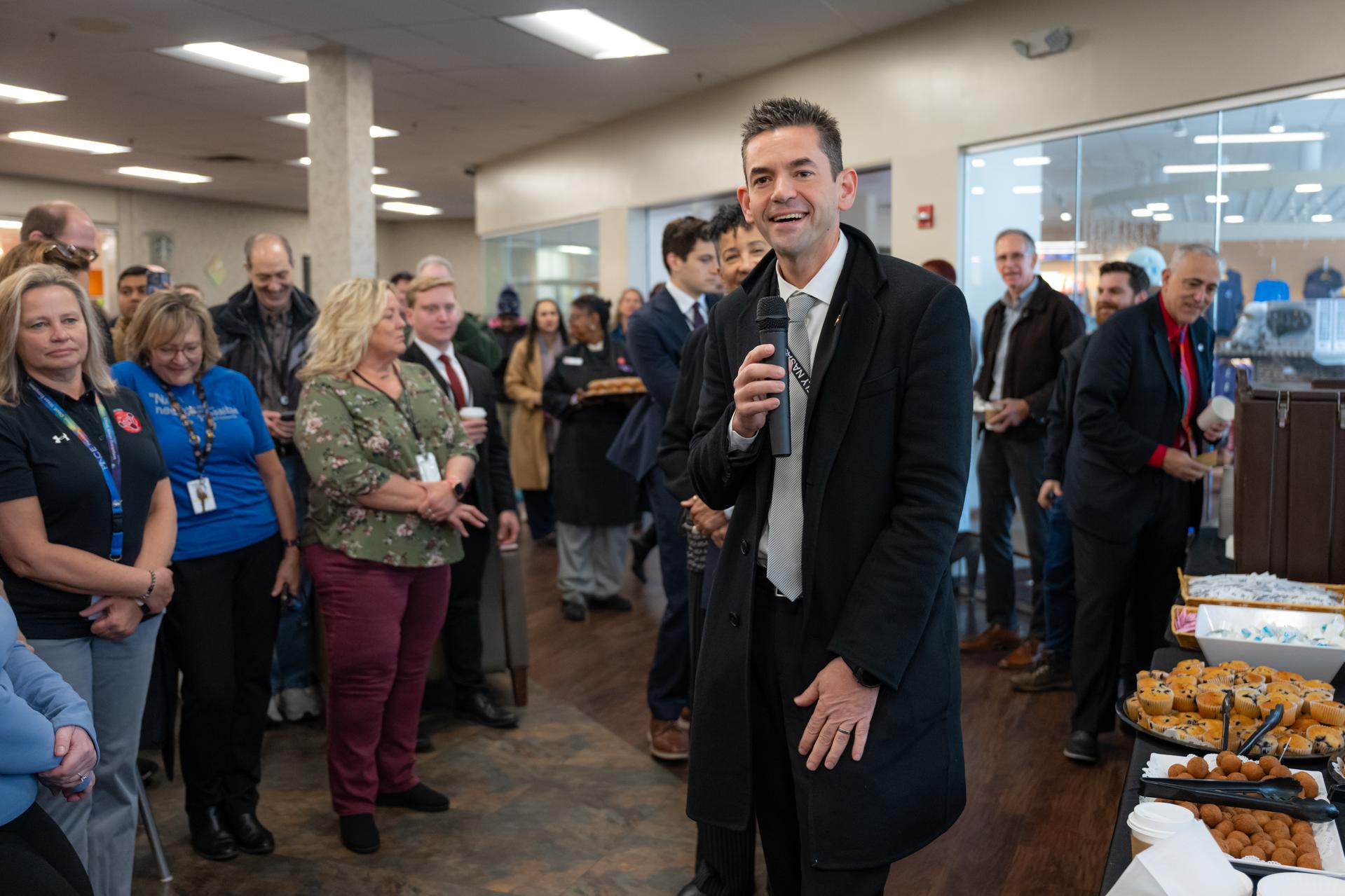 NASA Administrator Jared Isaacman speaks during a workforce Q&A session, Friday, Jan. 9, 2026, at NASA’s Goddard Space Flight Center in Greenbelt, Md. Goddard marks the first stop in Isaacman’s roadshow to visit NASA facilities and engage directly with the agency’s workforce. Photo Credit: (NASA/John Kraus)