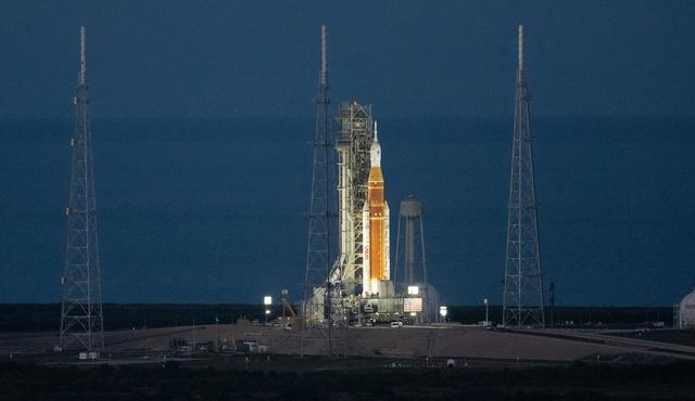NASA’s Artemis II Space Launch System (SLS) rocket and Orion spacecraft are s...