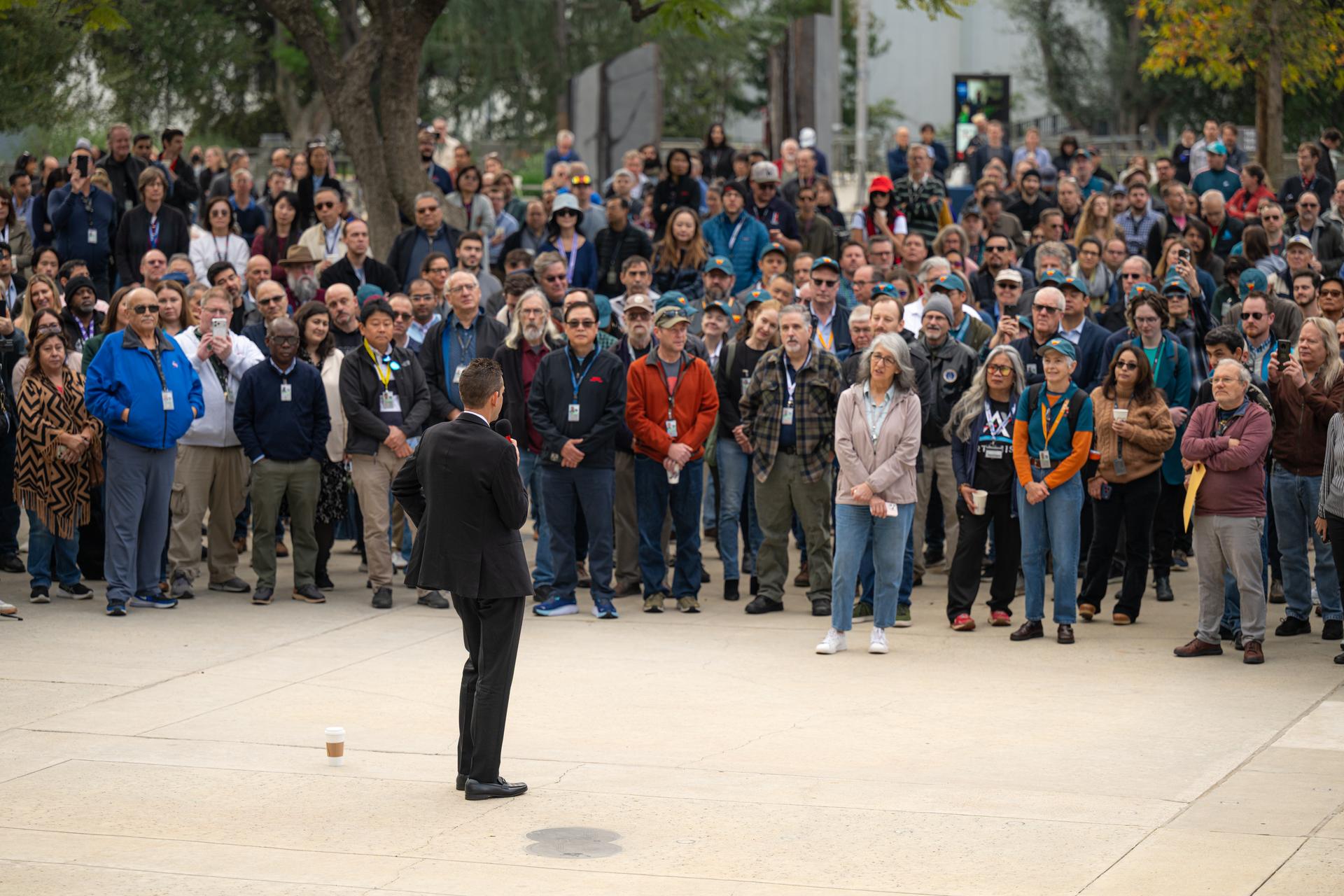 NASA Administrator Jared Isaacman speaks during a workforce Q&A session, Saturday, Jan. 24, 2026, at NASA’s Jet Propulsion Laboratory (JPL) in Pasadena, Calif. JPL marks the eighth stop in Isaacman’s roadshow to visit NASA facilities and engage directly with the agency’s workforce. Photo Credit: (NASA/John Kraus)