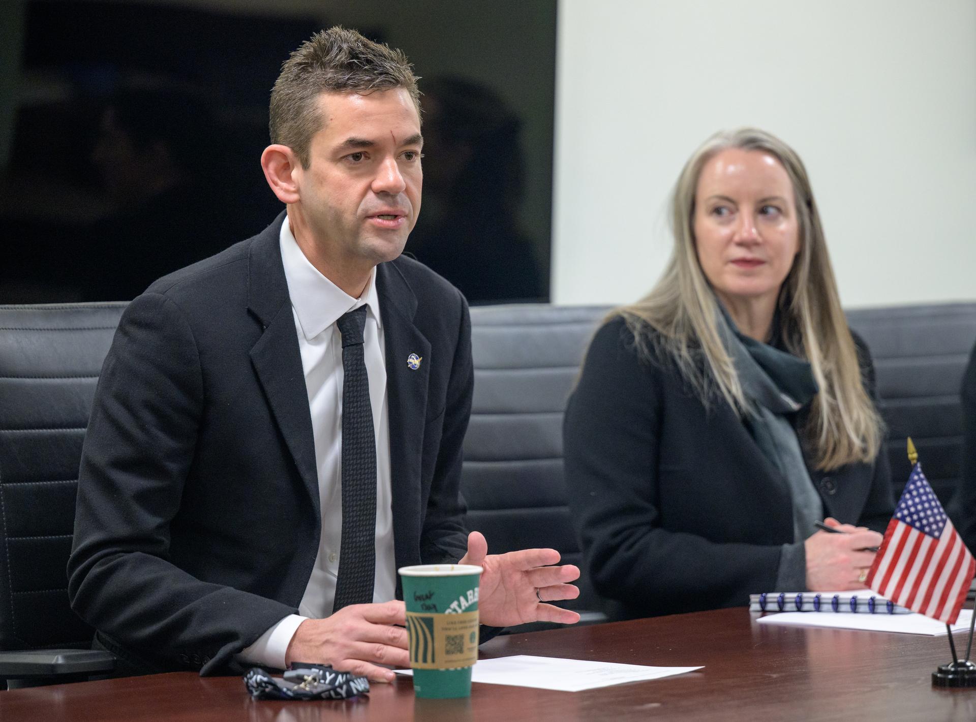 NASA Administrator Jared Isaacman meets with ESA Director General Josef Aschbacher, Wednesday, Feb. 11, 2026, at the Mary W. Jackson NASA Headquarters Building in Washington. Photo Credit: (NASA/Bill Ingalls)