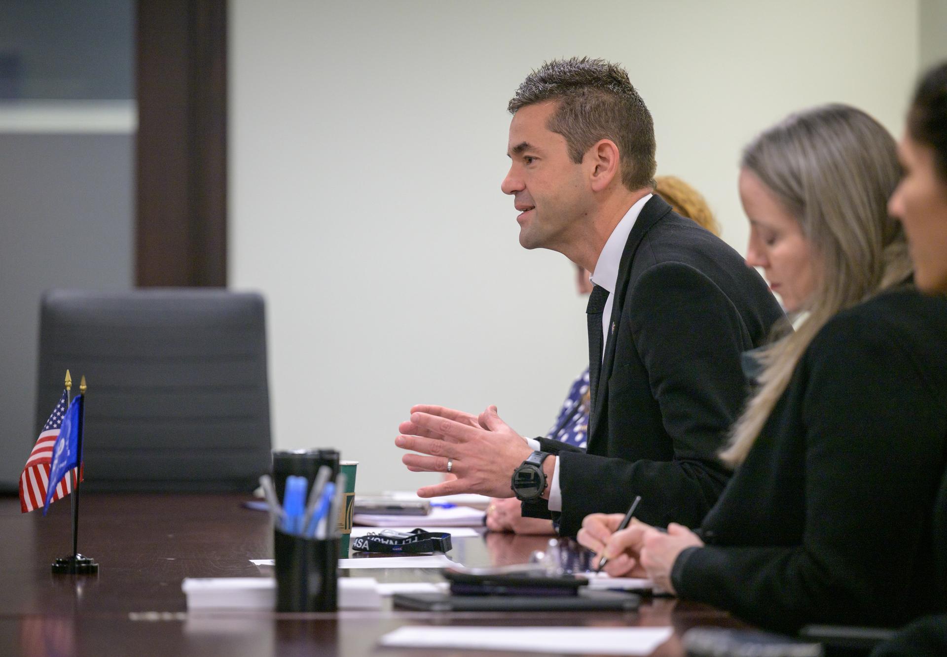 NASA Administrator Jared Isaacman meets with ESA Director General Josef Aschbacher, Wednesday, Feb. 11, 2026, at the Mary W. Jackson NASA Headquarters Building in Washington. Photo Credit: (NASA/Bill Ingalls)