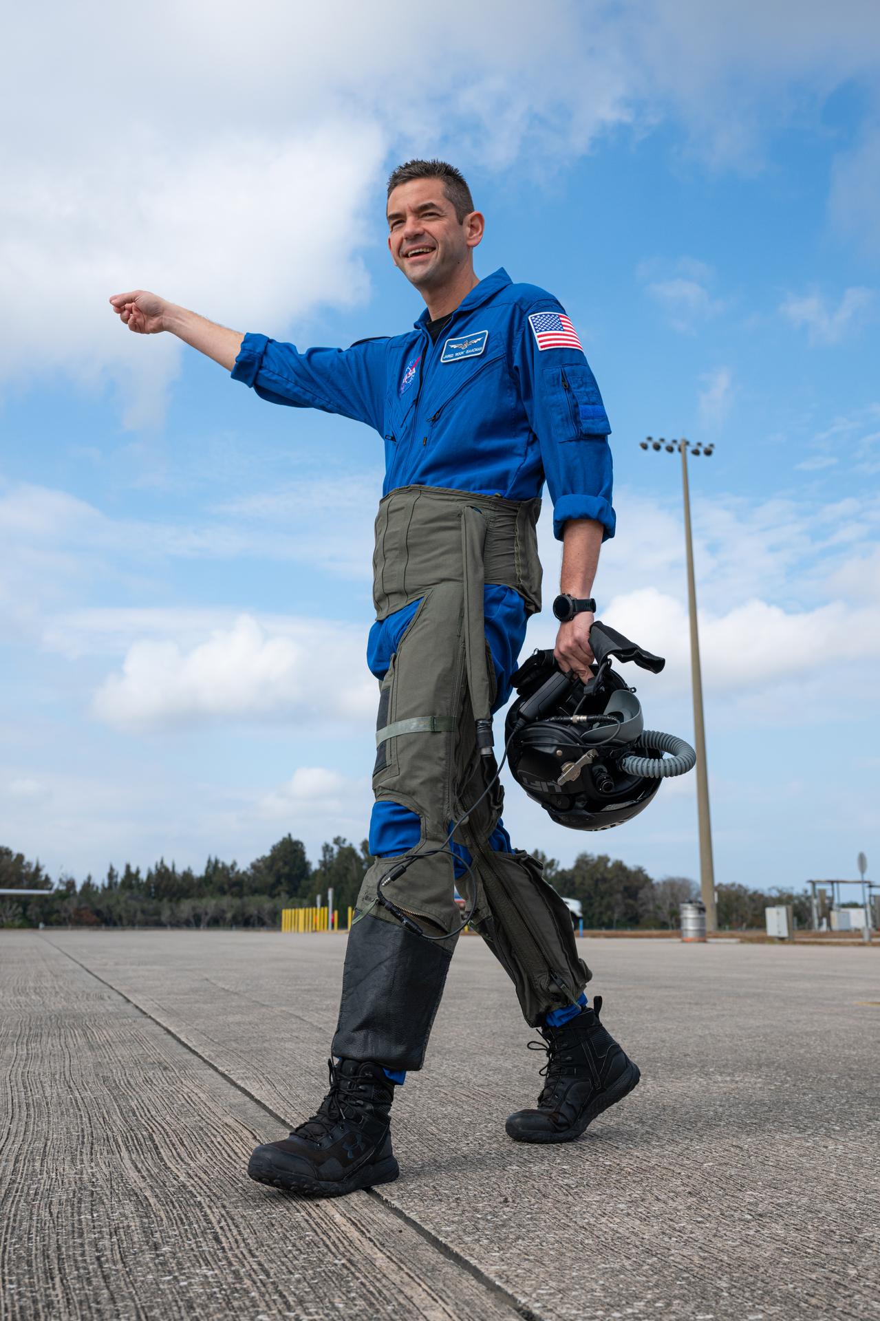 NASA Administrator Jared Isaacman is seen before an employee incentive flying event using his personal F-5 aircraft, Thursday, Feb. 12, 2026, at NASA’s Kennedy Space Center in Florida. Photo Credit: (NASA/John Kraus)