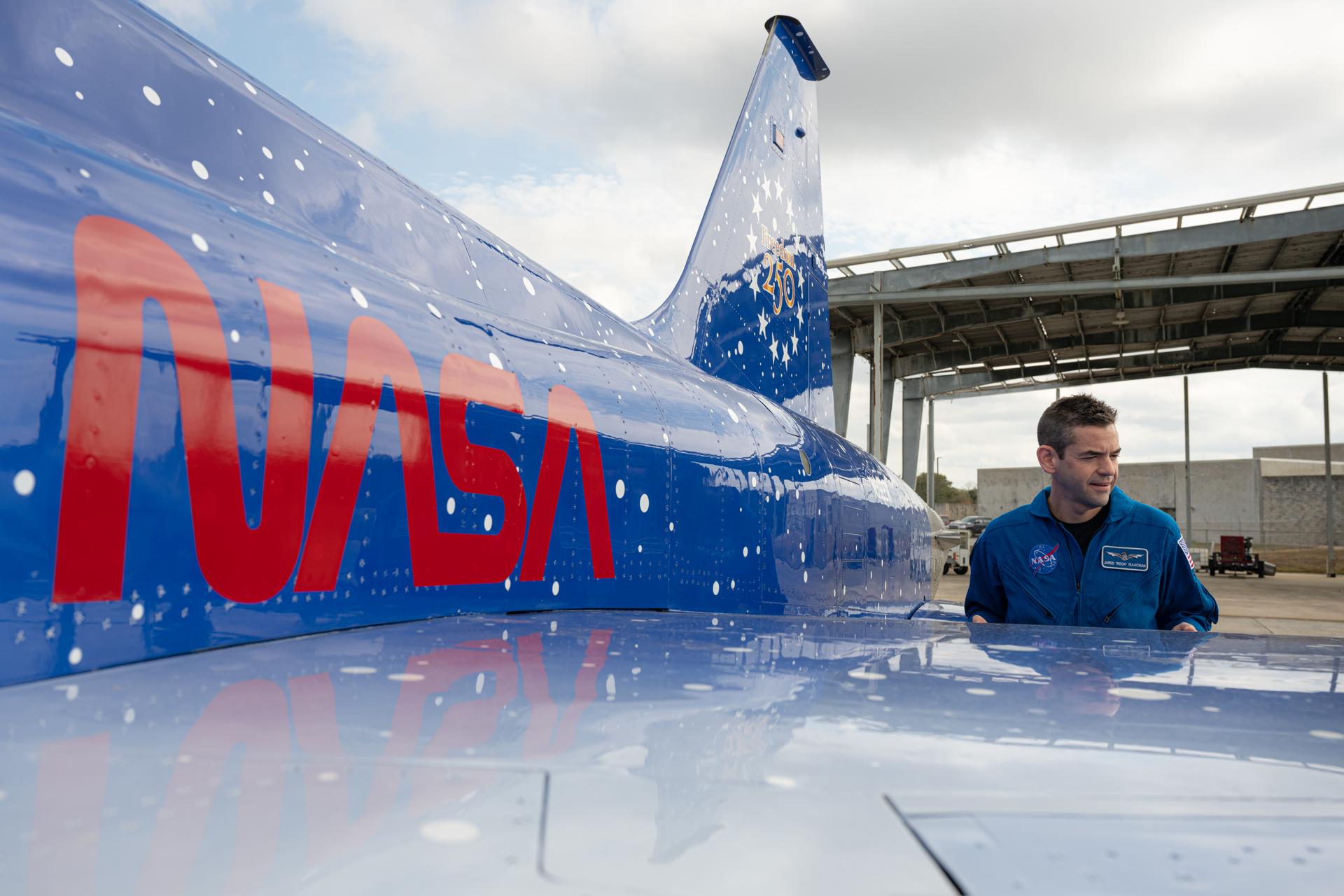 NASA Administrator Jared Isaacman is seen before an employee incentive flying event using his personal F-5 aircraft, Thursday, Feb. 12, 2026, at NASA’s Kennedy Space Center in Florida. Photo Credit: (NASA/John Kraus)