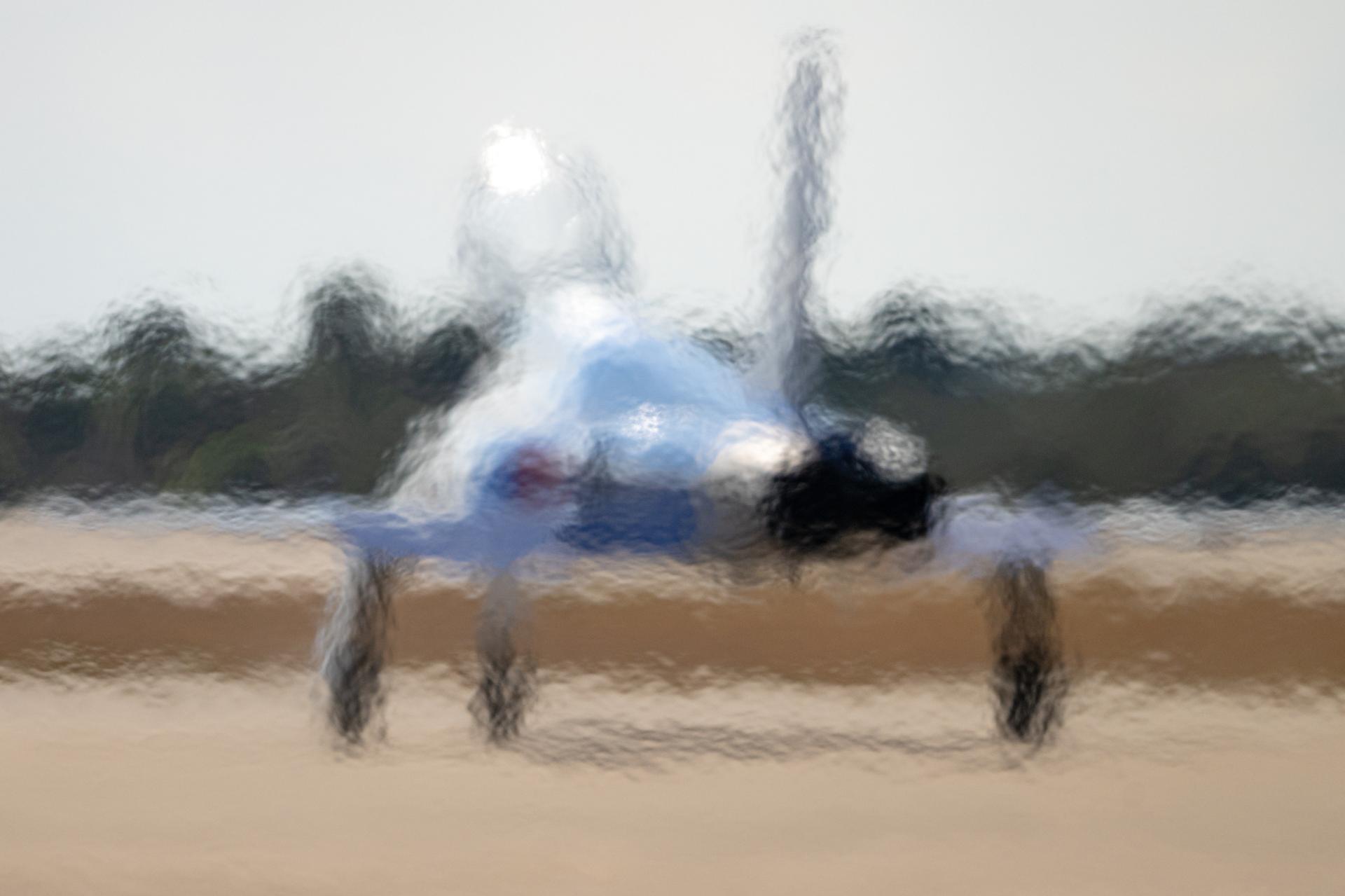 One of NASA Administrator Jared Isaacman’s personal F-5 aircraft is seen through the jet wash of another F-5 aircraft during an employee incentive flying event, Thursday, Feb. 12, 2026, at NASA’s Kennedy Space Center in Florida. Photo Credit: (NASA/John Kraus)