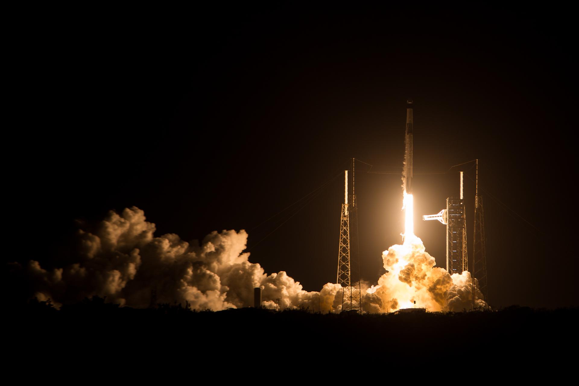 A SpaceX Falcon 9 rocket carrying the company's Dragon spacecraft is launched on NASA’s SpaceX Crew-12 mission to the International Space Station with NASA astronauts Jessica Meir, Jack Hathaway, ESA (European Space Agency) astronaut Sophie Adenot, and Roscosmos cosmonaut Andrey Fedyaev onboard, Friday, Feb. 13, 2026, from Cape Canaveral Space Force Station in Florida. NASA’s SpaceX Crew-12 mission is the twelfth crew rotation mission of the SpaceX Dragon spacecraft and Falcon 9 rocket to the International Space Station as part of the agency’s Commercial Crew Program. Meir, Hathaway, Adenot, and Fedyaev launched at 5:15 a.m. EST from Space Launch Complex 40 at the Cape Canaveral Space Force Station to begin a mission aboard the orbital outpost. Photo Credit: (NASA/Aubrey Gemignani)