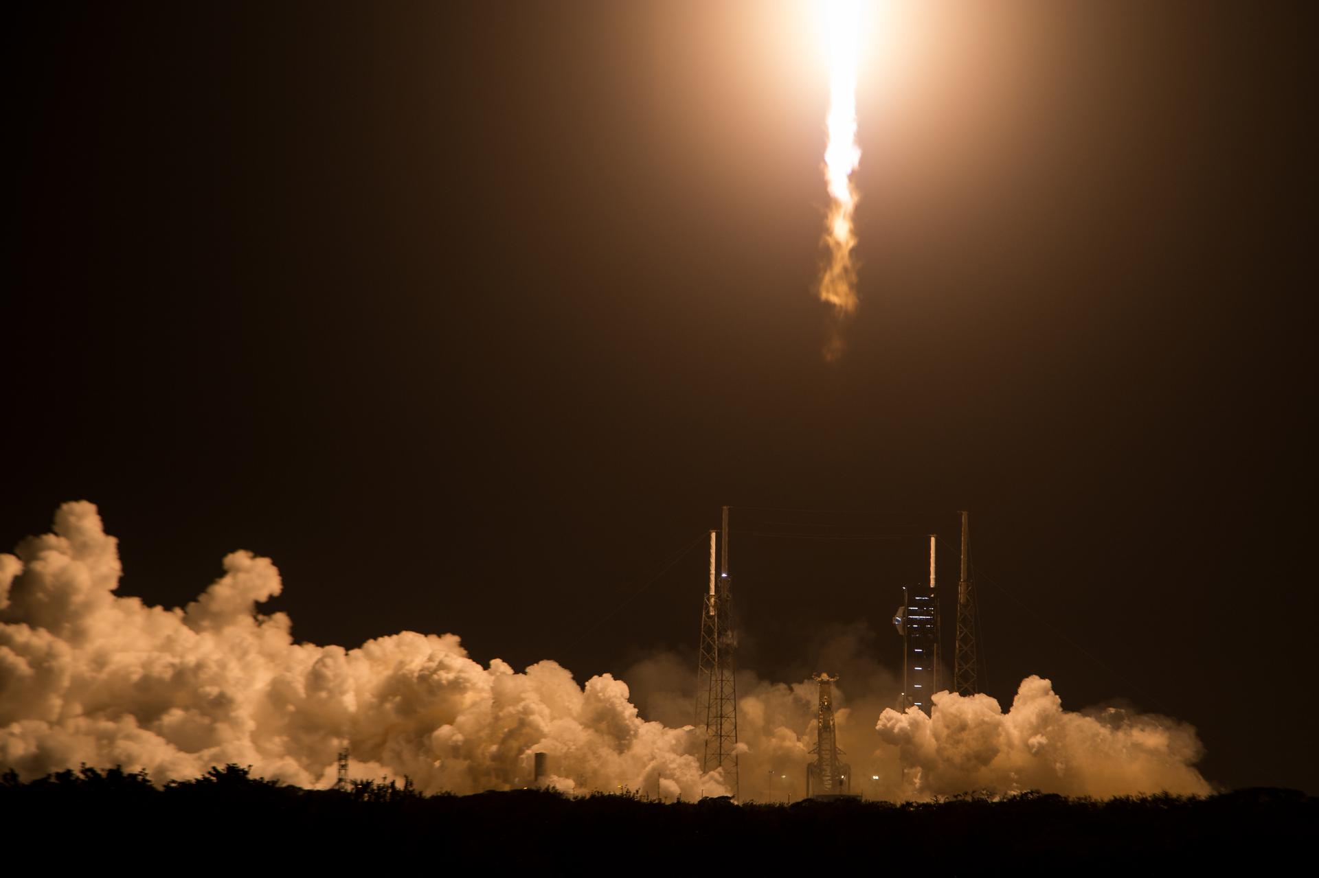 A SpaceX Falcon 9 rocket carrying the company's Dragon spacecraft is launched on NASA’s SpaceX Crew-12 mission to the International Space Station with NASA astronauts Jessica Meir, Jack Hathaway, ESA (European Space Agency) astronaut Sophie Adenot, and Roscosmos cosmonaut Andrey Fedyaev onboard, Friday, Feb. 13, 2026, from Cape Canaveral Space Force Station in Florida. NASA’s SpaceX Crew-12 mission is the twelfth crew rotation mission of the SpaceX Dragon spacecraft and Falcon 9 rocket to the International Space Station as part of the agency’s Commercial Crew Program. Meir, Hathaway, Adenot, and Fedyaev launched at 5:15 a.m. EST from Space Launch Complex 40 at the Cape Canaveral Space Force Station to begin a mission aboard the orbital outpost. Photo Credit: (NASA/Aubrey Gemignani)