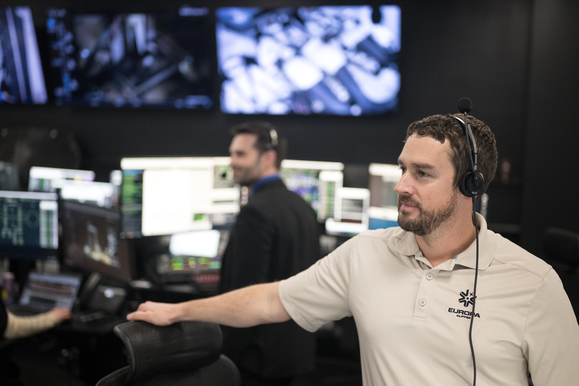 Mission teams monitor the countdown of the launch of a SpaceX Falcon 9 rocket carrying the company's Dragon spacecraft on NASA’s SpaceX Crew-12 mission with NASA astronauts Jessica Meir, Jack Hathaway, ESA (European Space Agency) astronaut Sophie Adenot, and Roscosmos cosmonaut Andrey Fedyaev onboard, Friday, Feb. 13, 2026, in the control center of SpaceX’s HangarX at NASA’s Kennedy Space Center in Florida. NASA’s SpaceX Crew-12 mission is the twelfth crew rotation mission of the SpaceX Dragon spacecraft and Falcon 9 rocket to the International Space Station as part of the agency’s Commercial Crew Program. Meir, Hathaway, Adenot, and Fedyaev are scheduled to launch at 5:15 a.m. EST, from Space Launch Complex 40 at the Cape Canaveral Space Force Station. Photo Credit: (NASA/Aubrey Gemignani)