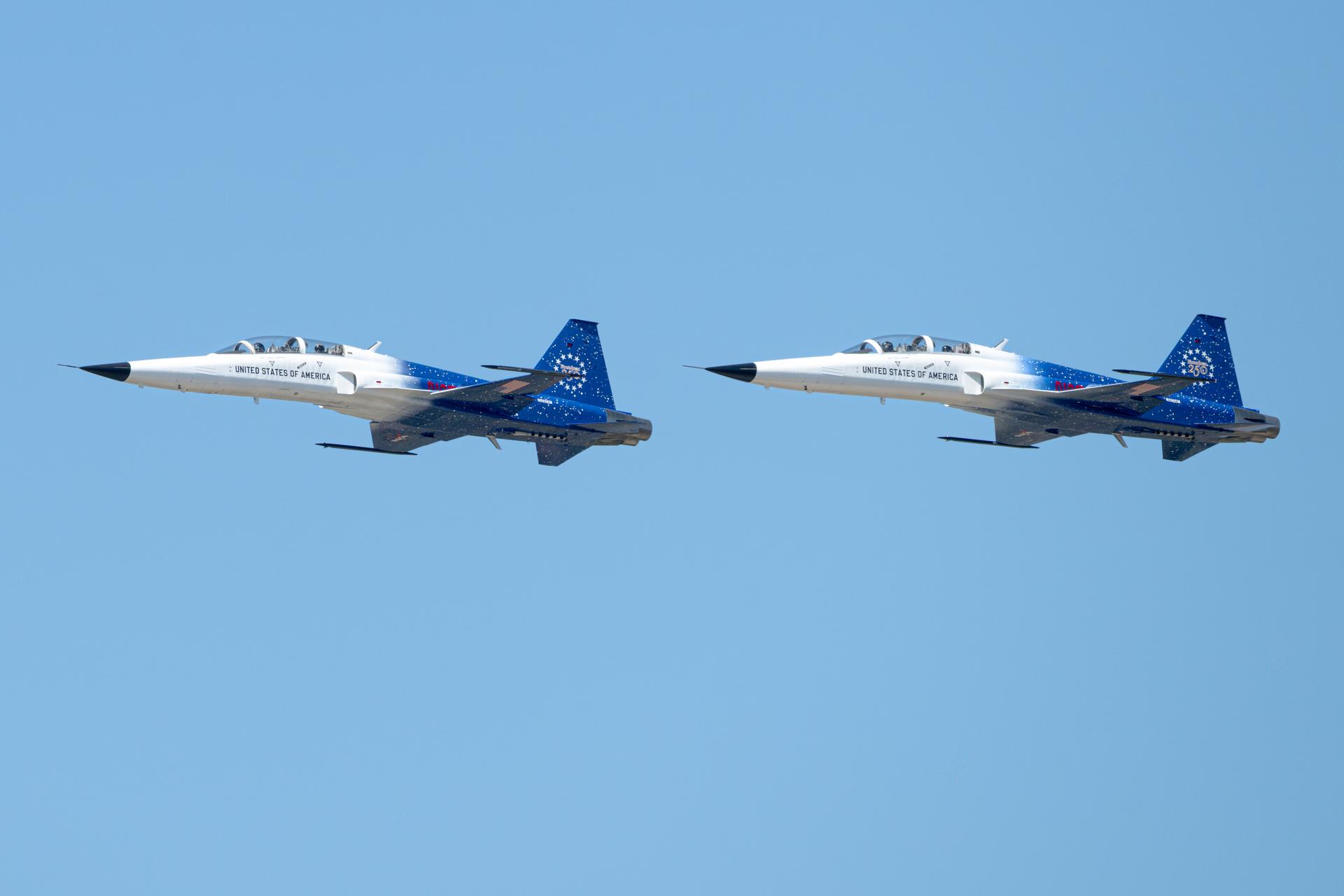 NASA employees participate in an employee incentive flying event using NASA Administrator Jared Isaacman's personal F-5 aircraft, Saturday, Feb. 21, 2026, at NASA’s Kennedy Space Center in Florida. Photo Credit: (NASA/John Kraus)