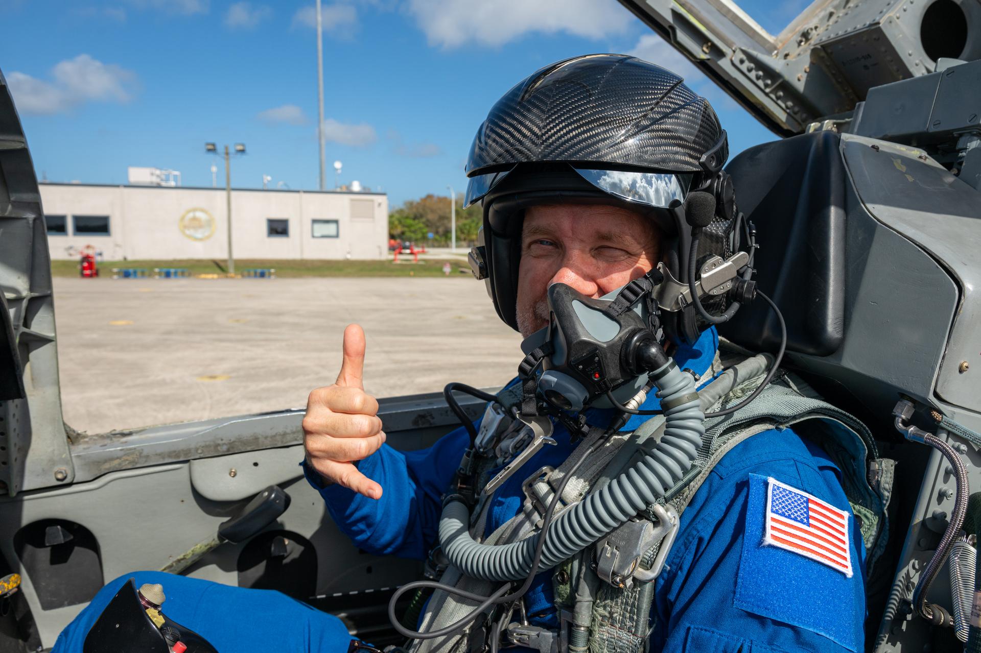 Trey Carlson, chief of staff at NASA’s Kennedy Space Center, participates in an employee incentive flying event with NASA Administrator Jared Isaacman's personal F-5 aircraft, Friday, March 6, 2026, at NASA’s Kennedy Space Center in Florida. Photo Credit: (NASA/John Kraus)