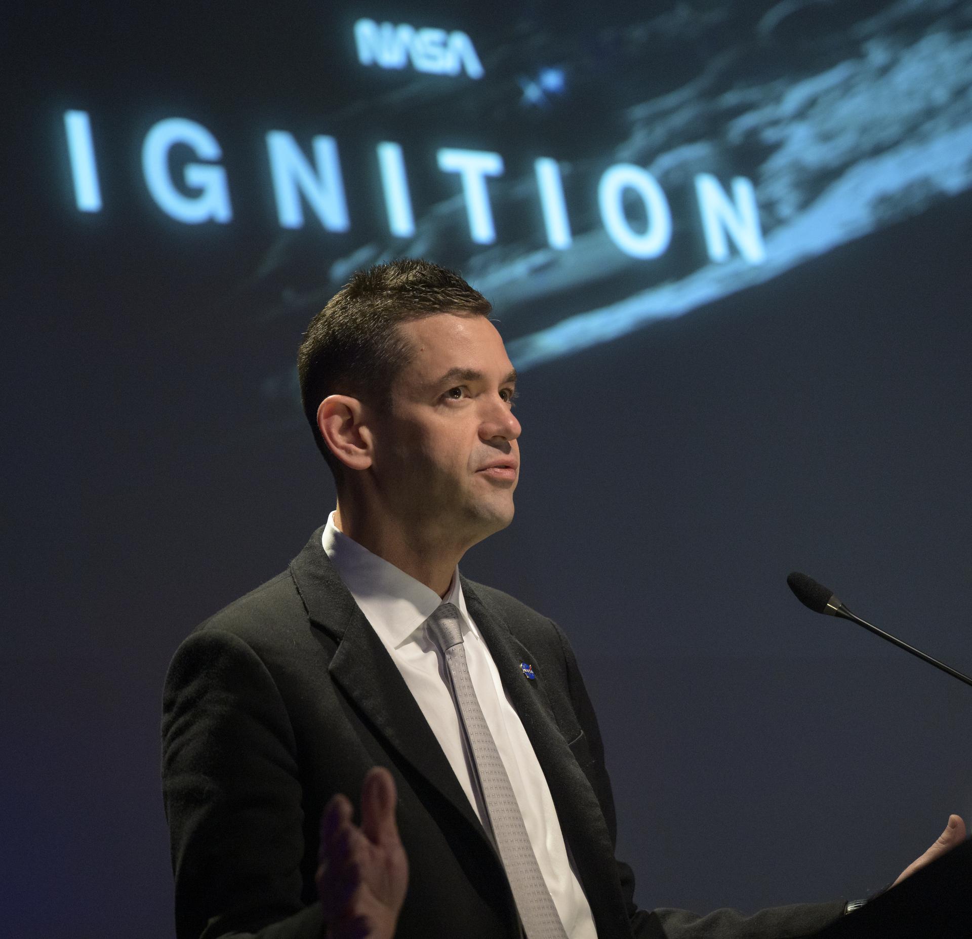NASA Administrator Jared Isaacman speaks during an event where NASA is outlining how the agency is executing President Donald J. Trump’s National Space Policy and accelerating preparations for America’s return to the surface of the Moon by 2028, Tuesday, March 24, 2026, at the Mary W. Jackson NASA Headquarters building in Washington. During the event NASA leadership provided updates on mission priorities, including sending the first astronauts to the lunar surface in more than 50 years, establishing the initial elements of a permanent lunar base, getting America underway in space on nuclear propulsion, and other objectives. Photo Credit: (NASA/Bill Ingalls)
