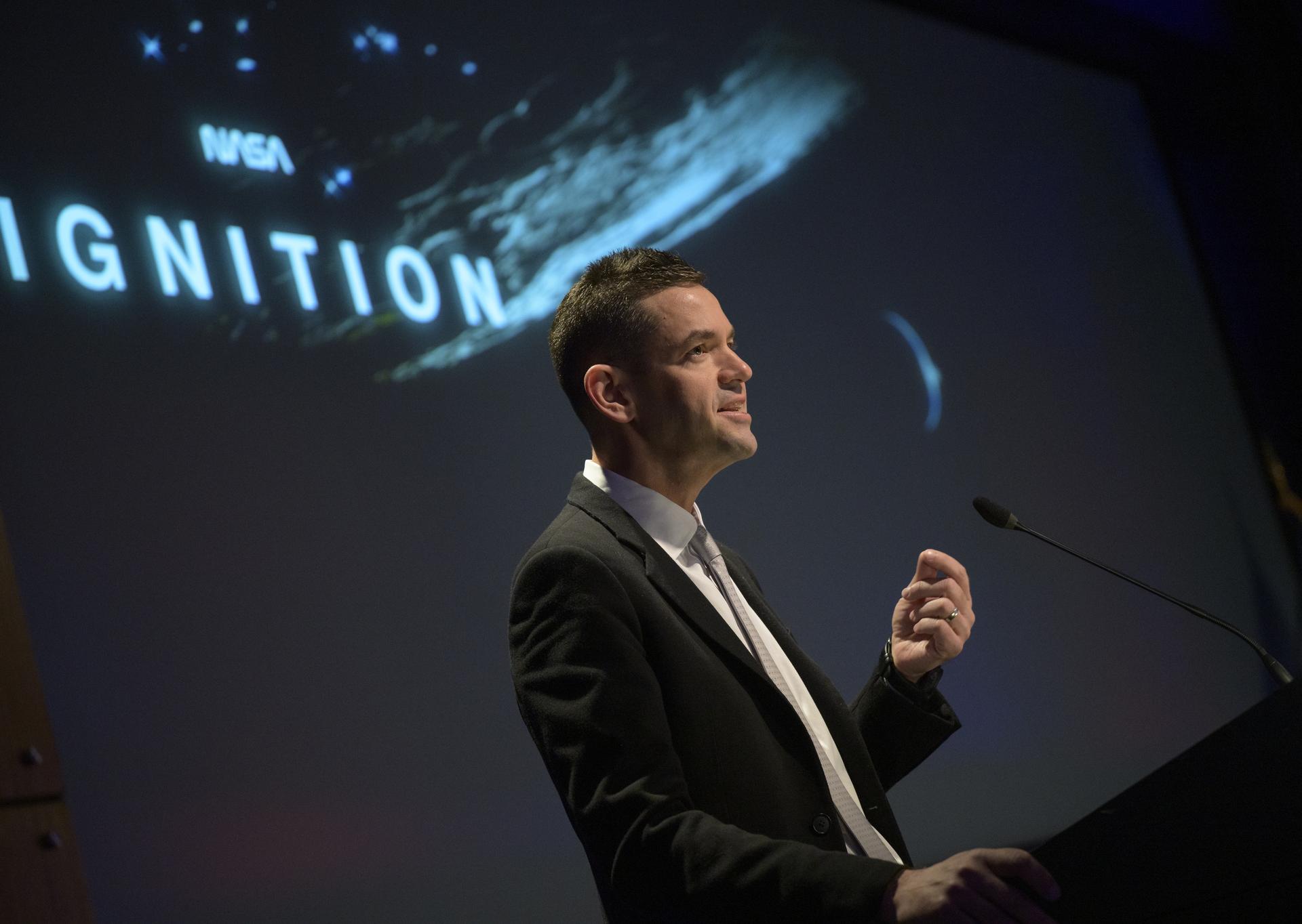 NASA Administrator Jared Isaacman speaks during an event where NASA is outlining how the agency is executing President Donald J. Trump’s National Space Policy and accelerating preparations for America’s return to the surface of the Moon by 2028, Tuesday, March 24, 2026, at the Mary W. Jackson NASA Headquarters building in Washington. During the event NASA leadership provided updates on mission priorities, including sending the first astronauts to the lunar surface in more than 50 years, establishing the initial elements of a permanent lunar base, getting America underway in space on nuclear propulsion, and other objectives. Photo Credit: (NASA/Bill Ingalls)