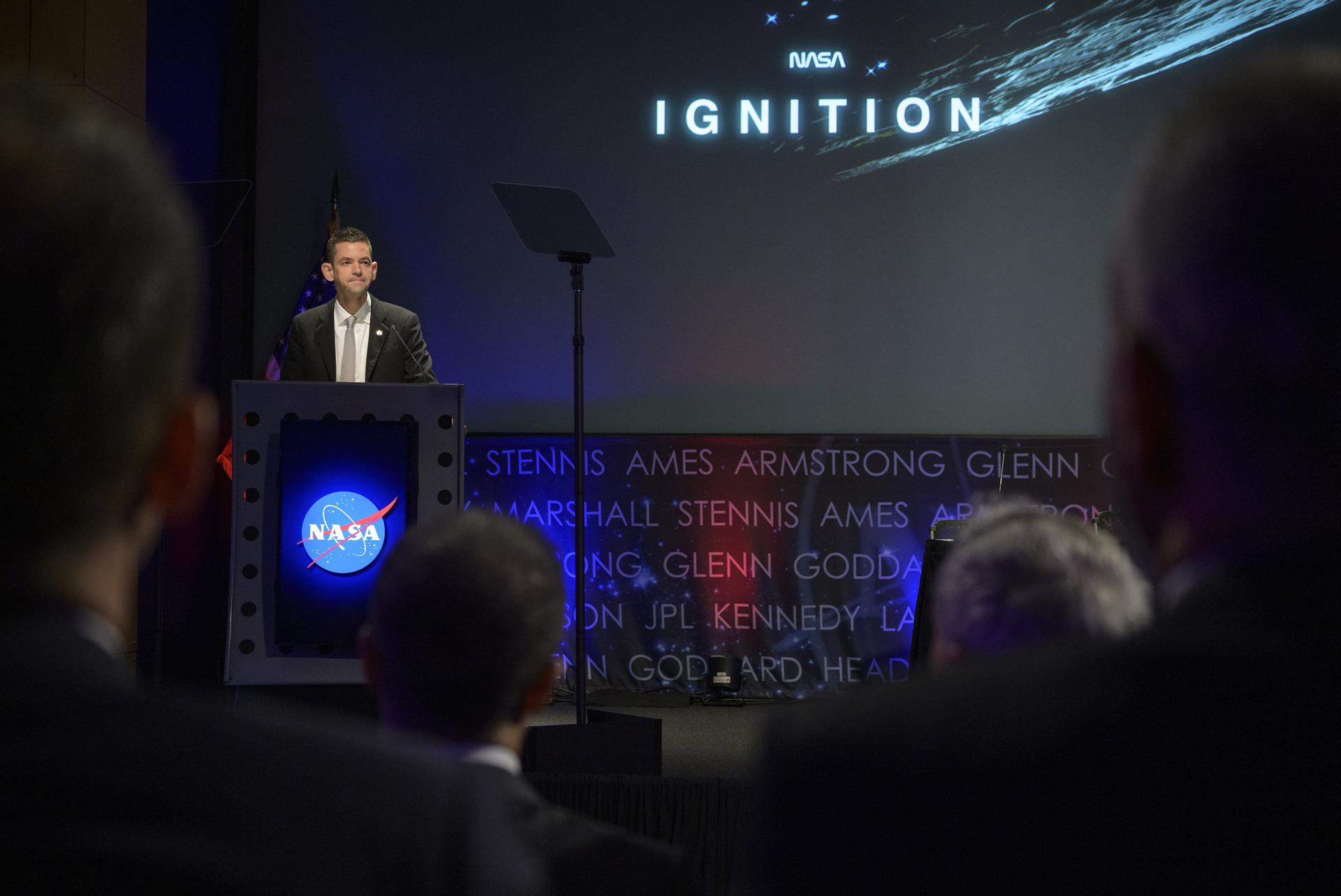 NASA Administrator Jared Isaacman speaks during an event where NASA is outlining how the agency is executing President Donald J. Trump’s National Space Policy and accelerating preparations for America’s return to the surface of the Moon by 2028, Tuesday, March 24, 2026, at the Mary W. Jackson NASA Headquarters building in Washington. During the event NASA leadership provided updates on mission priorities, including sending the first astronauts to the lunar surface in more than 50 years, establishing the initial elements of a permanent lunar base, getting America underway in space on nuclear propulsion, and other objectives. Photo Credit: (NASA/Bill Ingalls)