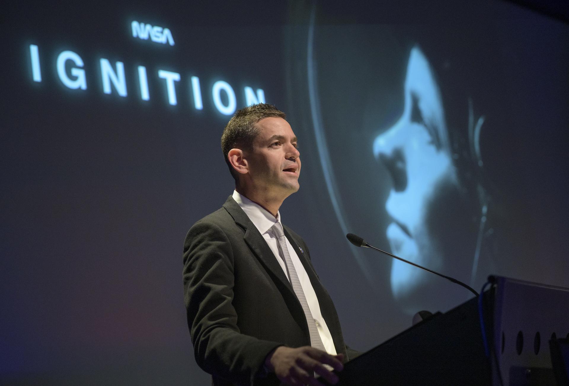 NASA Administrator Jared Isaacman speaks at the conclusion of an event where NASA outlined how the agency is executing President Donald J. Trump’s National Space Policy and accelerating preparations for America’s return to the surface of the Moon by 2028, Tuesday, March 24, 2026, at the Mary W. Jackson NASA Headquarters building in Washington. During the event NASA leadership provided updates on mission priorities, including sending the first astronauts to the lunar surface in more than 50 years, establishing the initial elements of a permanent lunar base, getting America underway in space on nuclear propulsion, and other objectives. Photo Credit: (NASA/Bill Ingalls)