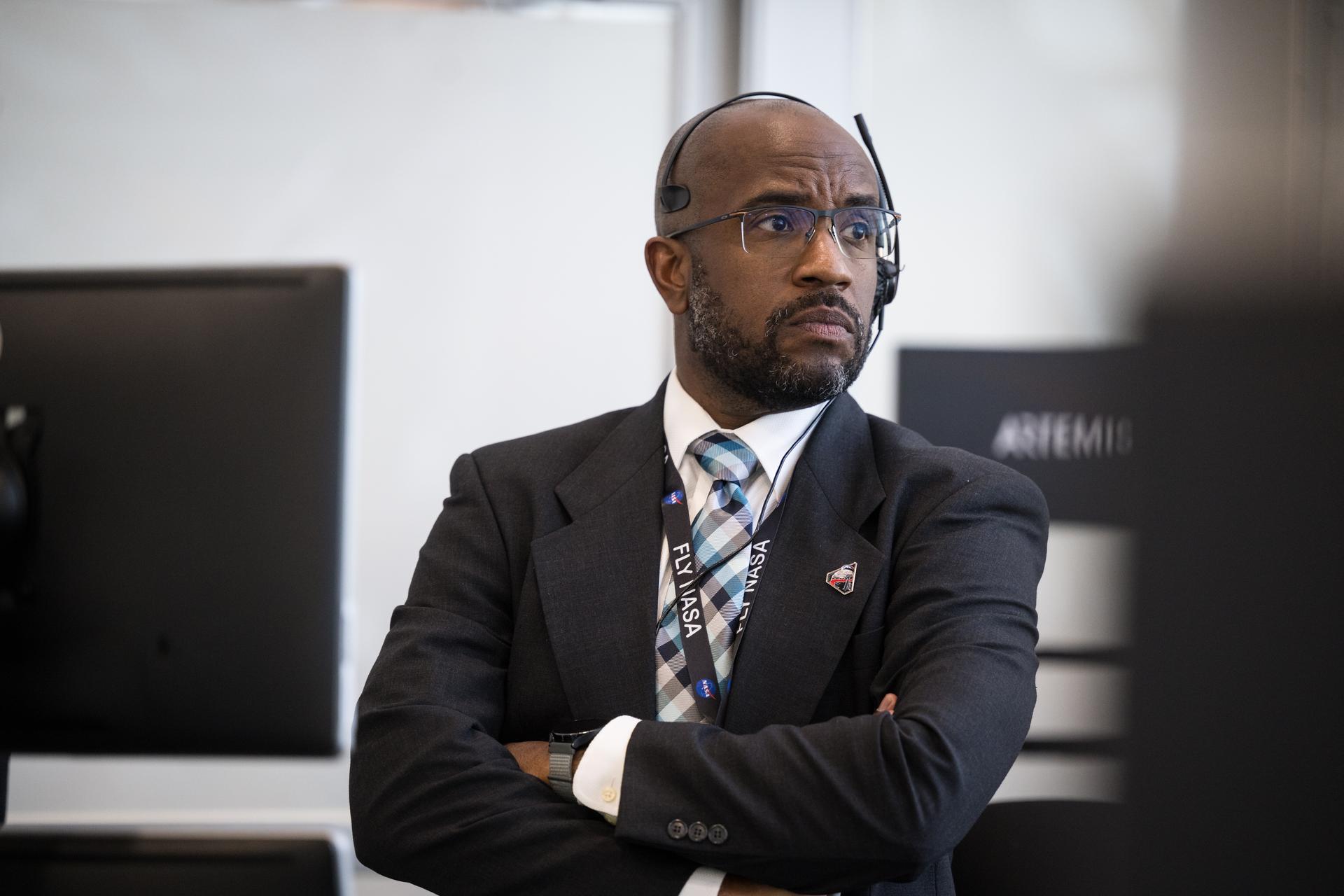 Teams monitor the countdown of the launch of NASA’s Space Launch System (SLS) rocket and Orion spacecraft with NASA astronauts Reid Wiseman, commander; Victor Glover, pilot; Christina Koch, mission specialist; and CSA (Canadian Space Agency) astronaut Jeremy Hansen, mission specialist onboard the Artemis II mission from Firing Room 2 of the Rocco A. Petrone Launch Control Center, Wednesday, April 1, 2026, at NASA’s Kennedy Space Center in Florida. NASA’s Artemis II mission will take Wiseman, Glover, Koch, and Hansen on a 10-day journey around the Moon and back aboard the SLS rocket and Orion spacecraft from Launch Complex 39B. The quartet launched at 6:35pm EDT. Photo Credit: (NASA/Aubrey Gemignani)