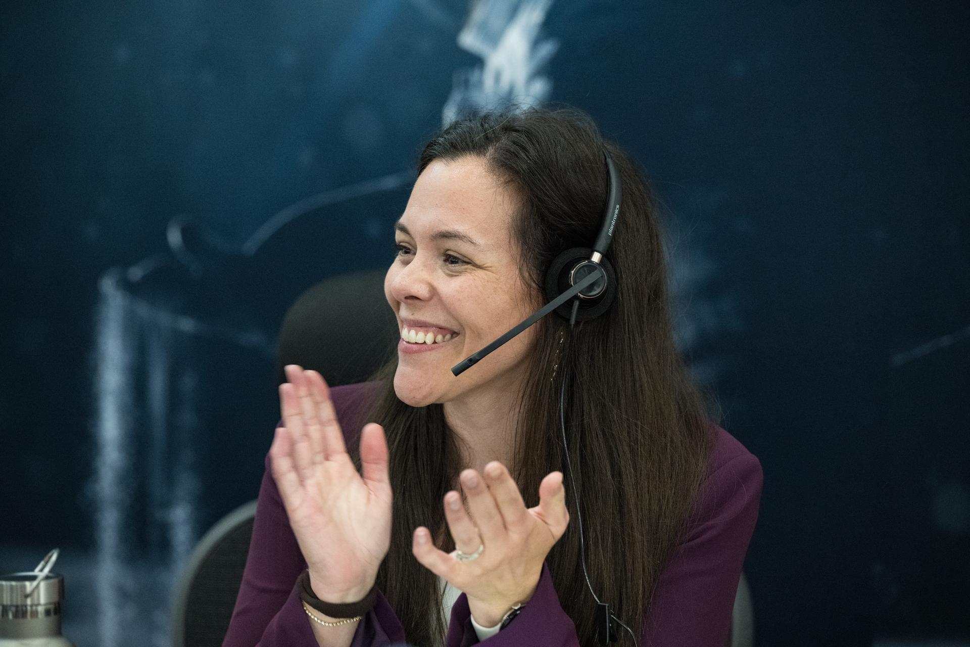 Teams celebrate after the launch of NASA’s Space Launch System (SLS) rocket and Orion spacecraft with NASA astronauts Reid Wiseman, commander; Victor Glover, pilot; Christina Koch, mission specialist; and CSA (Canadian Space Agency) astronaut Jeremy Hansen, mission specialist onboard the Artemis II mission in Firing Room 2 of the Rocco A. Petrone Launch Control Center, Wednesday, April 1, 2026, at NASA’s Kennedy Space Center in Florida. NASA’s Artemis II mission will take Wiseman, Glover, Koch, and Hansen on a 10-day journey around the Moon and back aboard SLS rocket and Orion spacecraft from Launch Complex 39B. The quartet launched at 6:35pm EDT. Photo Credit: (NASA/Aubrey Gemignani)