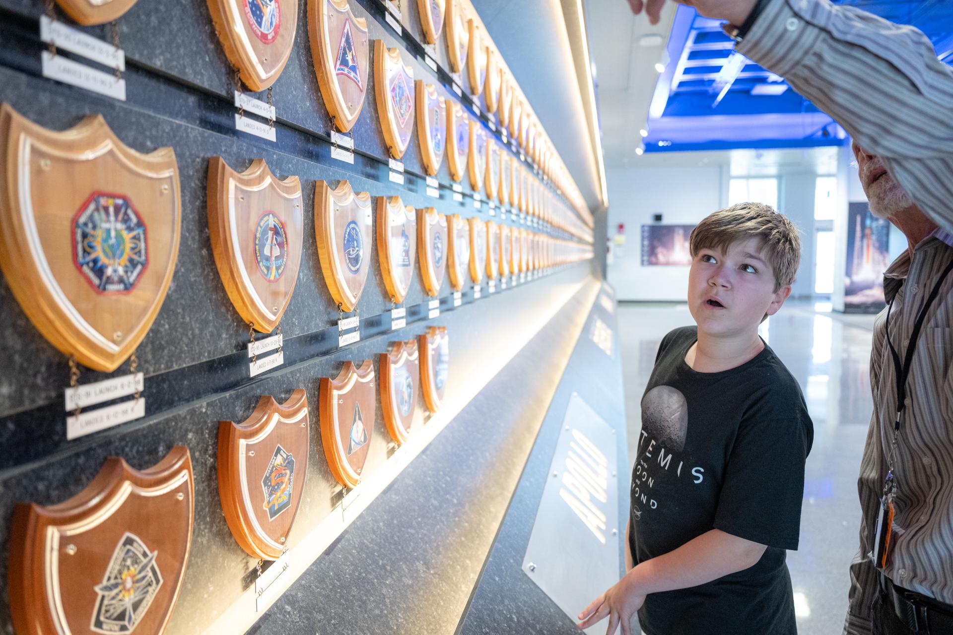 Eleven-year-old Hilt Boling is seen in the Launch Control Center, Friday, Apr. 3, 2026, at NASA’s Kennedy Space Center in Florida. When asked during an April 1 television appearance why he loved space and being at the Artemis II launch, Boling exclaimed: “We’re going back to the freaking Moon, that’s why!” His comments received widespread social media attention in the following days. Photo Credit: (NASA/John Kraus)
