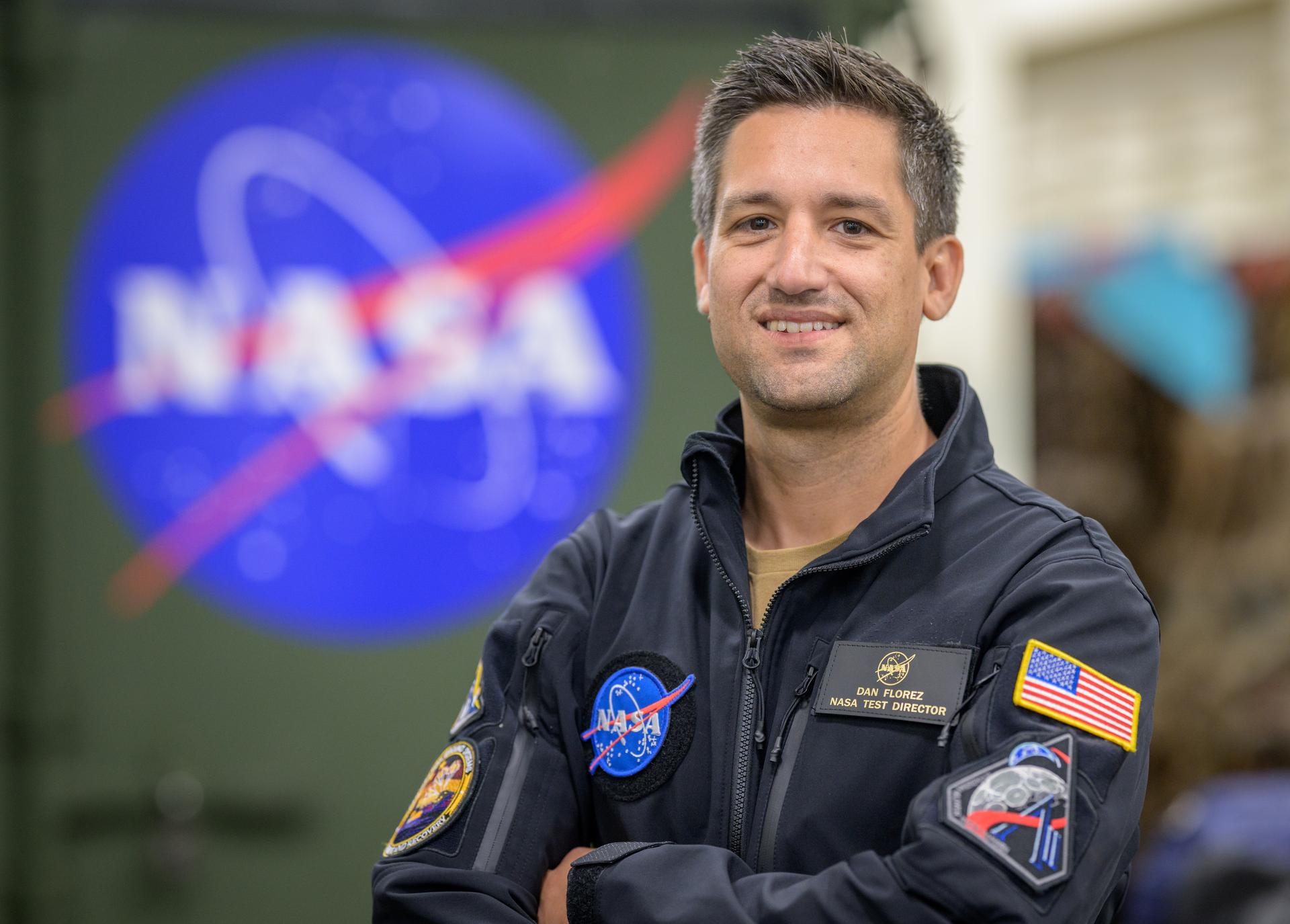 Dan Flores, Senior NASA Test Director, Rescue and Recovery, poses for a portrait onboard the USS Murtha, Tuesday, April 7, 2026, in the Pacific Ocean off the coast of California.  Photo Credit: (NASA/Bill Ingalls)
