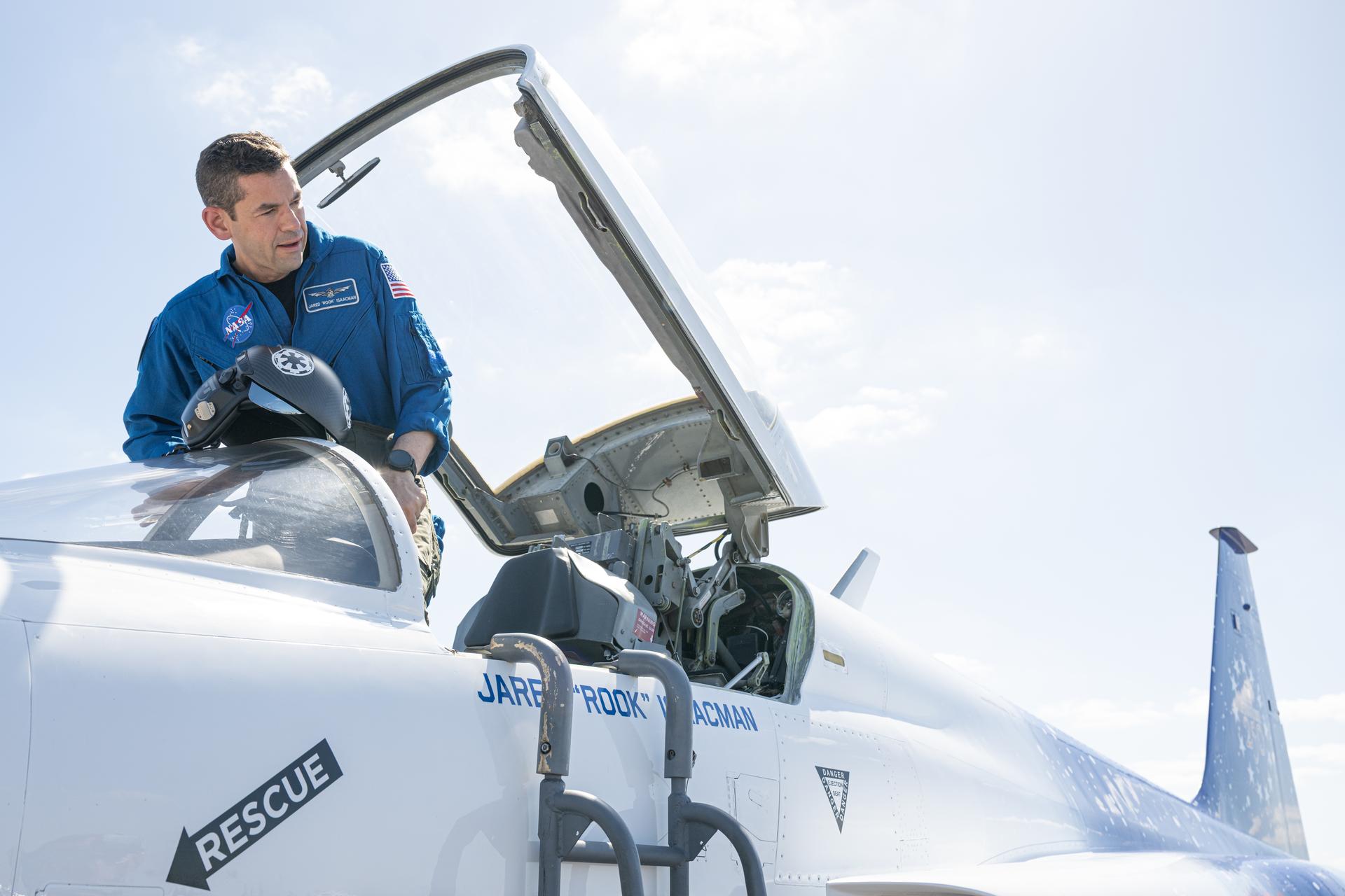 NASA Administrator Jared Isaacman is seen in the cockpit of his personal F-5 aircraft after arriving at the SUN ’n FUN Aerospace Expo, Wednesday, Apr. 15, 2026, in Lakeland, Fla. Photo Credit: (NASA/John Kraus)