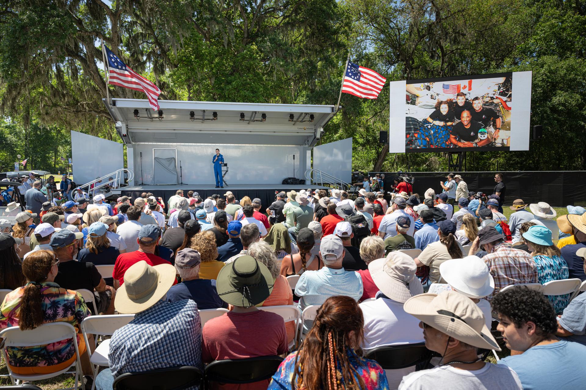 NASA Administrator Jared Isaacman speaks at the SUN ’n FUN Aerospace Expo, Wednesday, Apr. 15, 2026, in Lakeland, Fla. Photo Credit: (NASA/John Kraus)