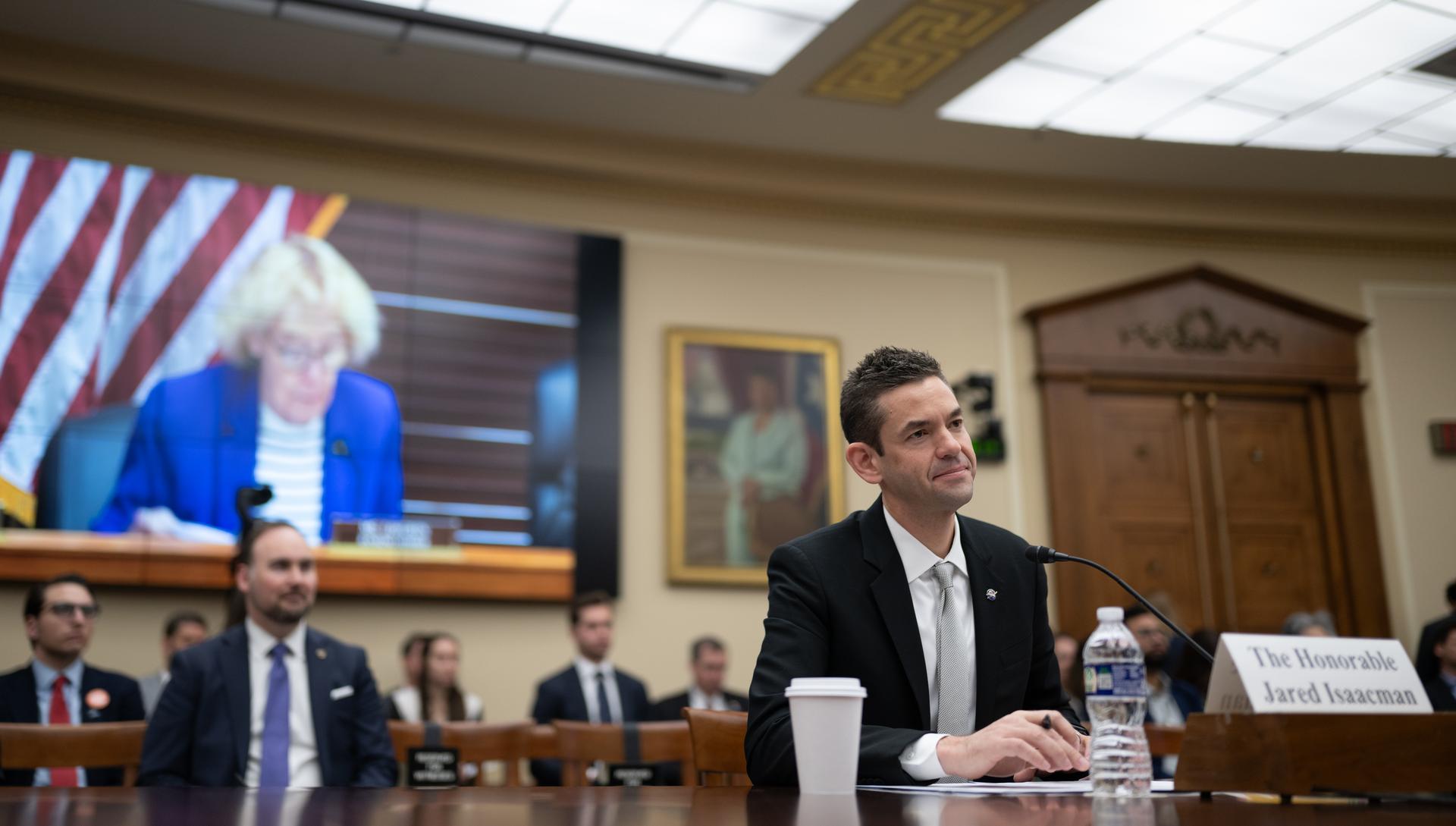 NASA Administrator Jared Isaacman testifies during a House Committee on Science, Space, and Technology hearing regarding the President’s Fiscal Year 2027 budget request for the agency, Wednesday, April 22, 2026, at the Rayburn House Office Building in Washington.  Photo Credit: (NASA/Joel Kowsky)