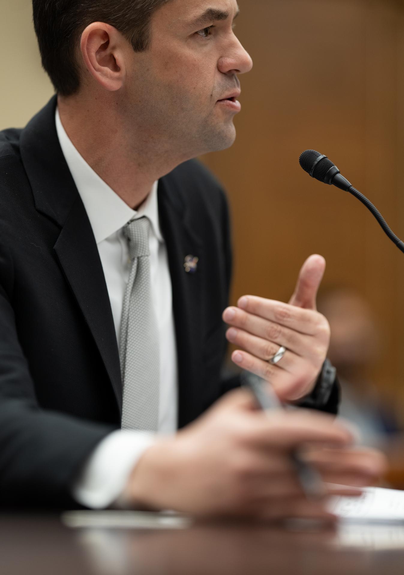 NASA Administrator Jared Isaacman testifies during a House Committee on Science, Space, and Technology hearing regarding the President’s Fiscal Year 2027 budget request for the agency, Wednesday, April 22, 2026, at the Rayburn House Office Building in Washington.  Photo Credit: (NASA/Joel Kowsky)