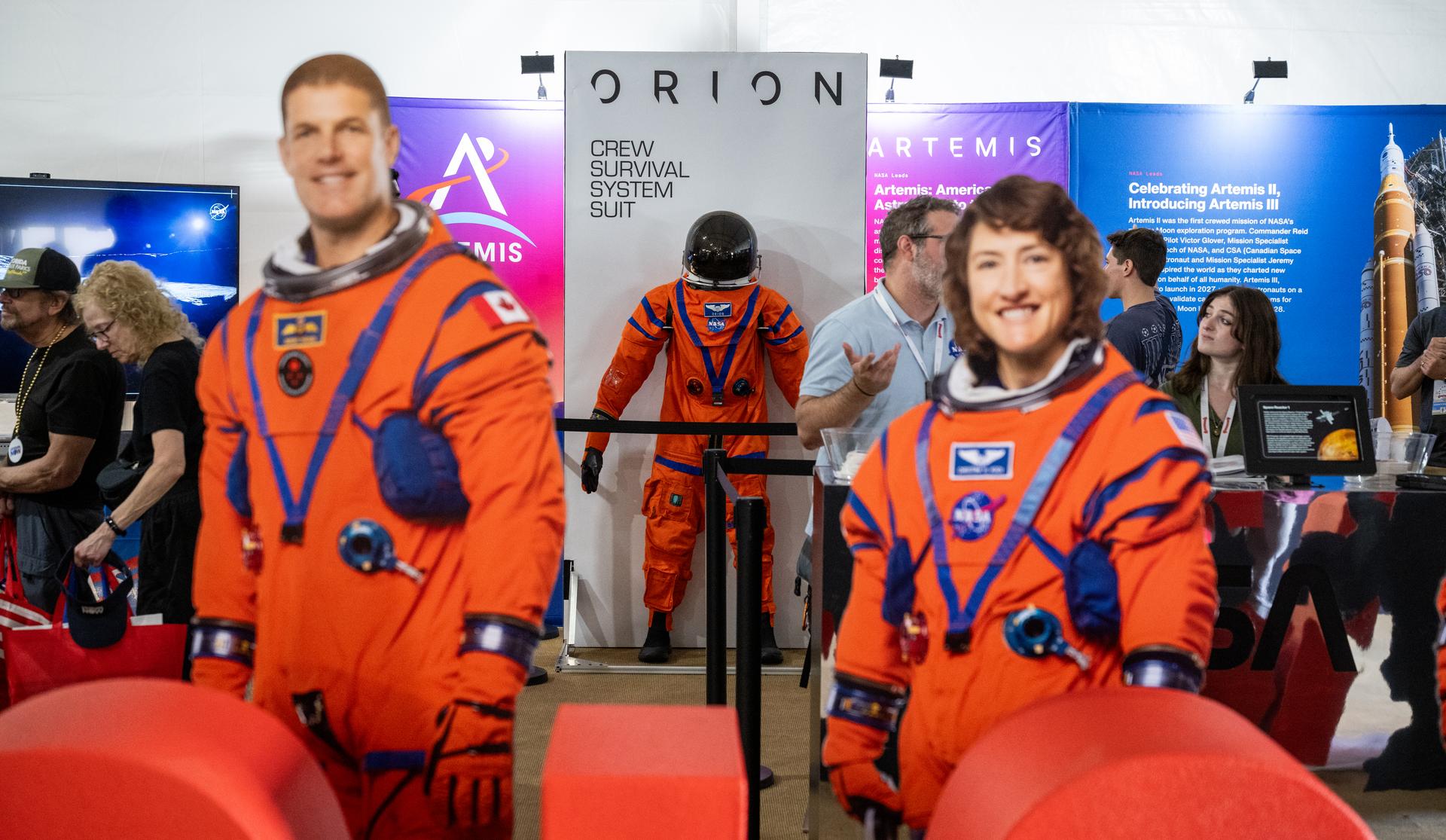 Visitors to the Great American State Fair are seen as they view exhibits in the NASA Pavilion, Thursday, June 25, 2026, on the National Mall in Washington, D.C.  Photo Credit: (NASA/Keegan Barber)