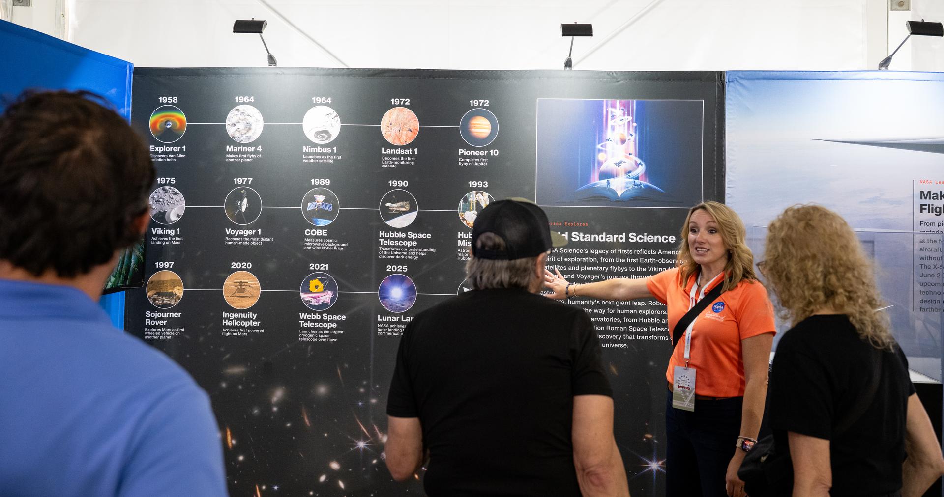 Visitors to the Great American State Fair are seen as they view exhibits in the NASA Pavilion, Thursday, June 25, 2026, on the National Mall in Washington, D.C.  Photo Credit: (NASA/Keegan Barber)