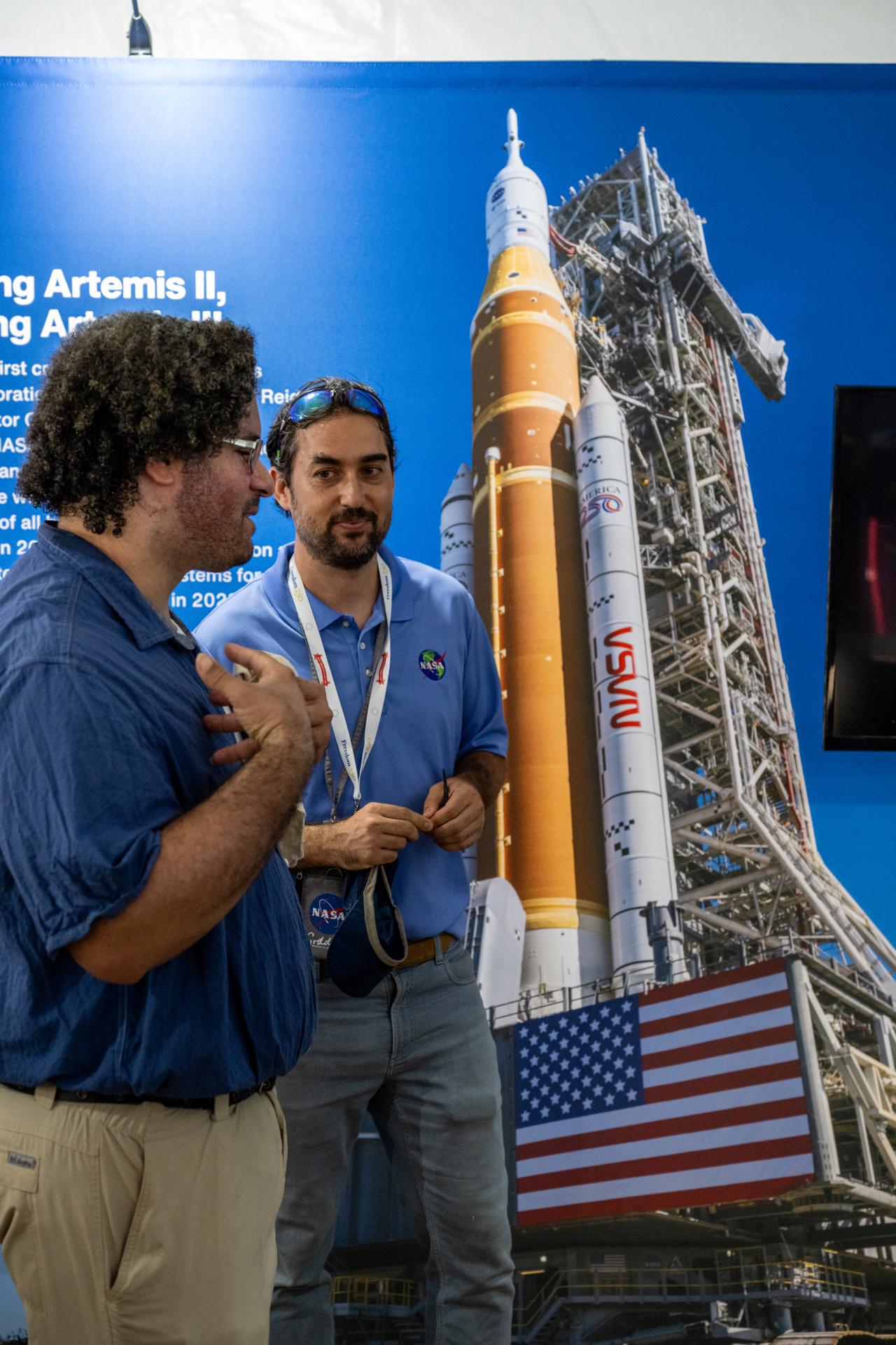 Visitors to the Great American State Fair are seen as they view exhibits in the NASA Pavilion, Thursday, June 25, 2026, on the National Mall in Washington, D.C.  Photo Credit: (NASA/Keegan Barber)