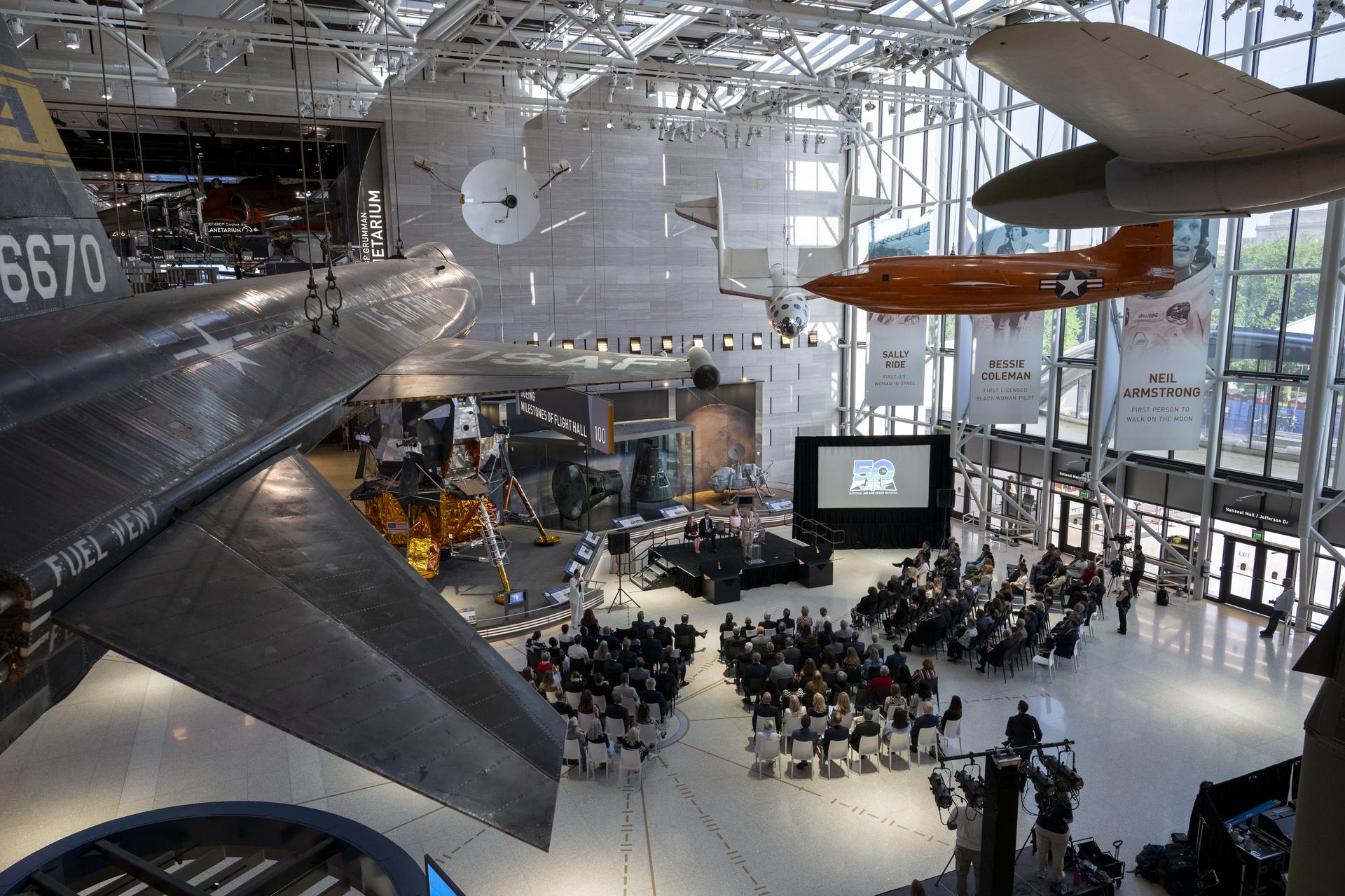 Director of the Smithsonian’s National Air and Space Museum Christopher Browne delivers remarks during the museum’s rededication ceremony Wednesday, July 1, 2026, in Washington. Photo Credit: (NASA/Keegan Barber)