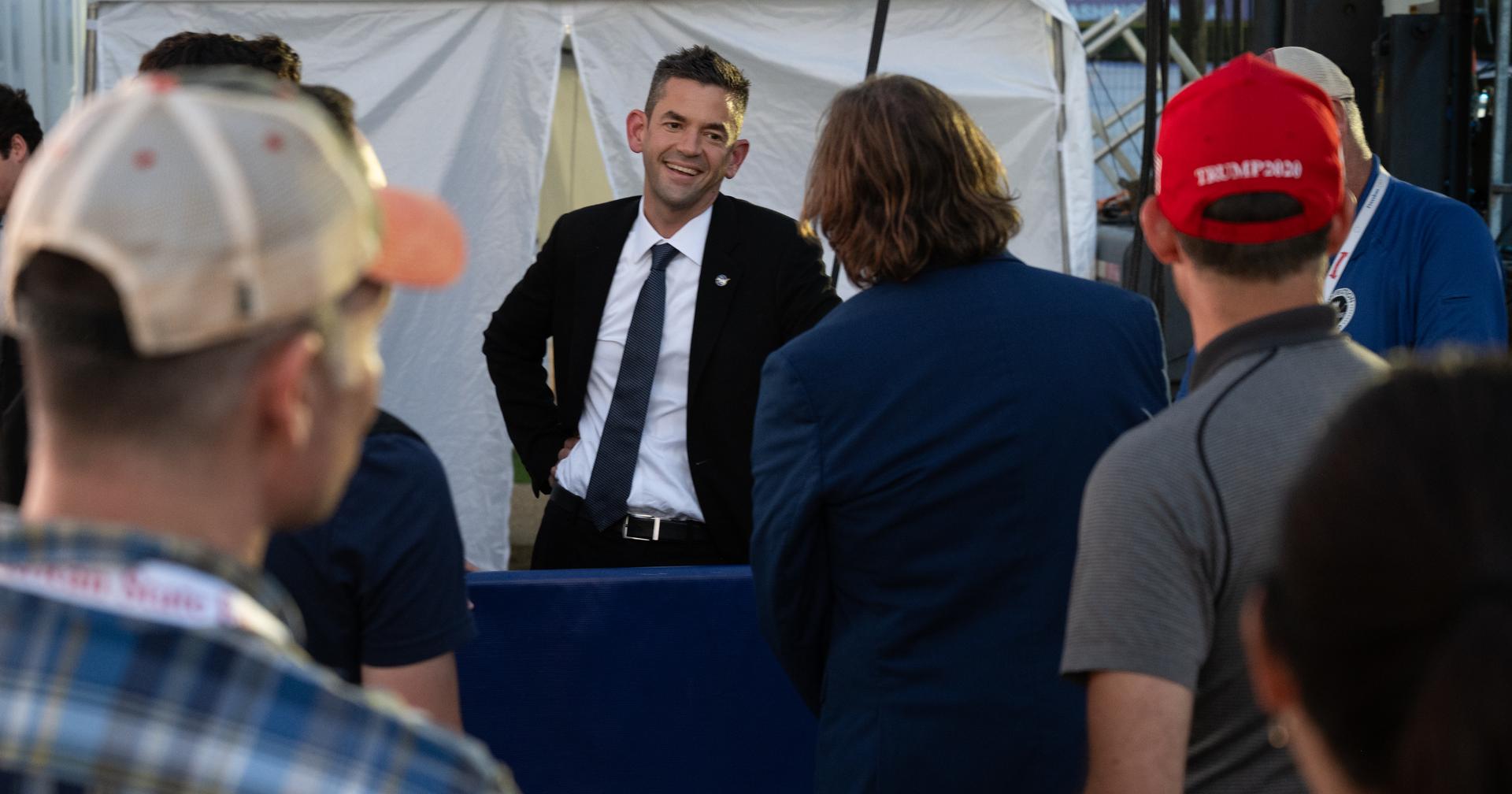 NASA Administrator Jared Isaacman speaks with attendees following a conversation with Katie Pavlich about the past, present, and future of space exploration on the Freedom Stage at the Great American State Fair, Wednesday, July 8, 2026, on the National Mall in Washington, D.C.  Photo Credit: (NASA/Joel Kowsky)