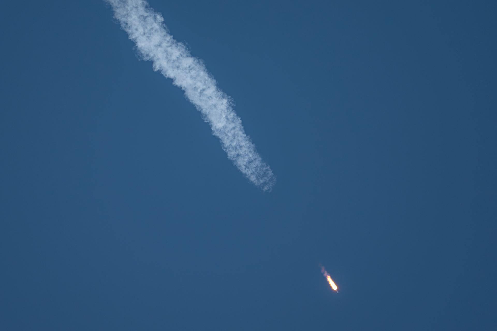 A Soyuz rocket launches to the International Space Station with Expedition 75 crewmembers NASA astronaut Anil Menon and Roscosmos cosmonauts Pyotr Dubrov and Anna Kikina, Tuesday, July 14, 2026, at Site 31/6 at the Baikonur Cosmodrome in Kazakhstan. The trio lifted off for the Soyuz MS-29 mission at 7:47 p.m. local time to begin their long-duration stay aboard the orbital outpost. Photo Credit: (NASA/John Kraus)