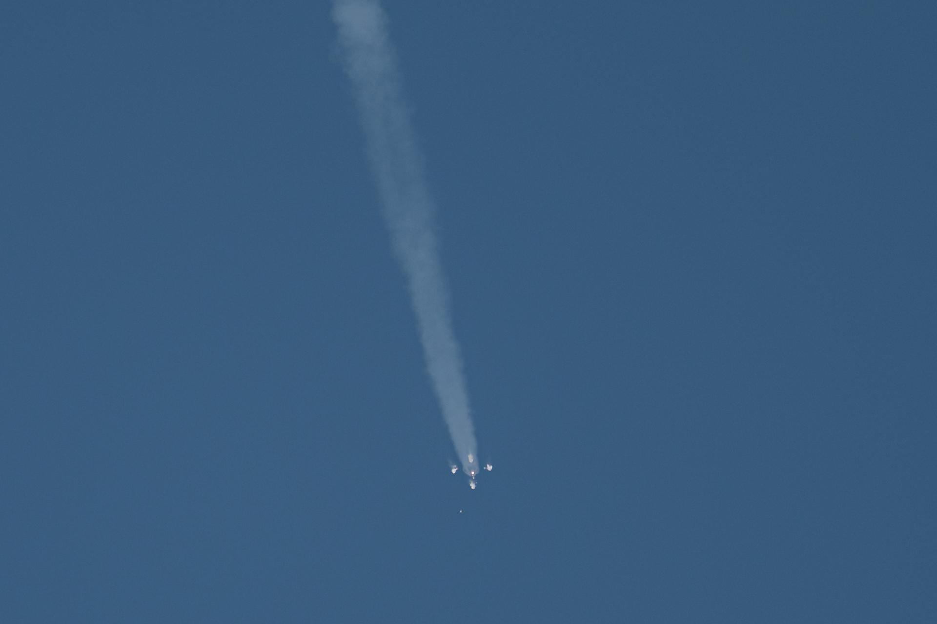 A Soyuz rocket launches to the International Space Station with Expedition 75 crewmembers NASA astronaut Anil Menon and Roscosmos cosmonauts Pyotr Dubrov and Anna Kikina, Tuesday, July 14, 2026, at Site 31/6 at the Baikonur Cosmodrome in Kazakhstan. The trio lifted off for the Soyuz MS-29 mission at 7:47 p.m. local time to begin their long-duration stay aboard the orbital outpost. Photo Credit: (NASA/John Kraus)