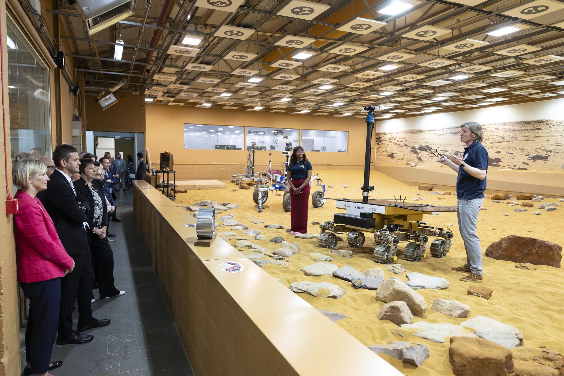 Jared Isaacman tours Airbus Defence and Space Facilities Mars Yard in Stevenage, United Kingdom.
