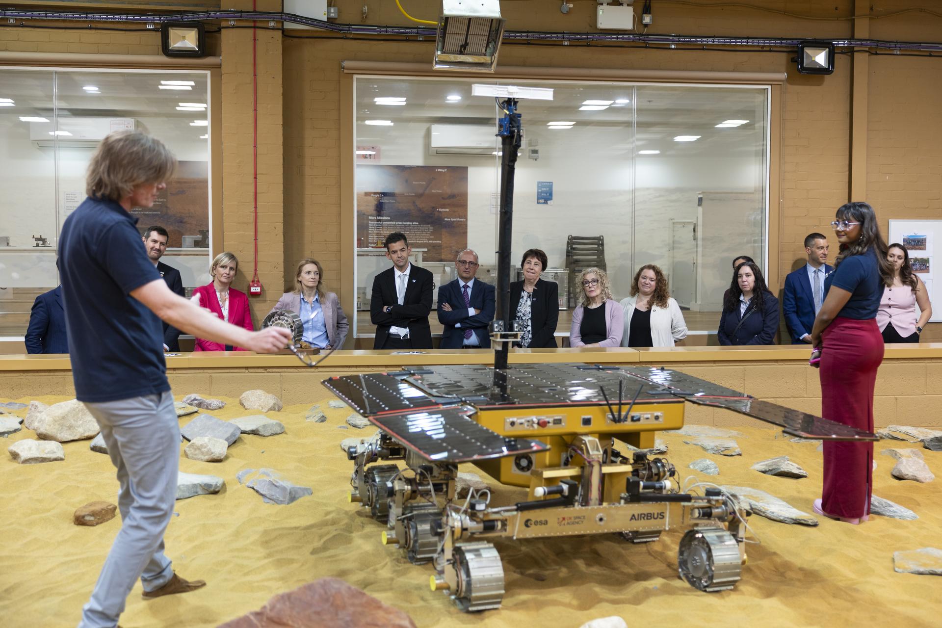 Jared Isaacman tours Airbus Defence and Space Facilities Mars Yard in Stevenage, United Kingdom.