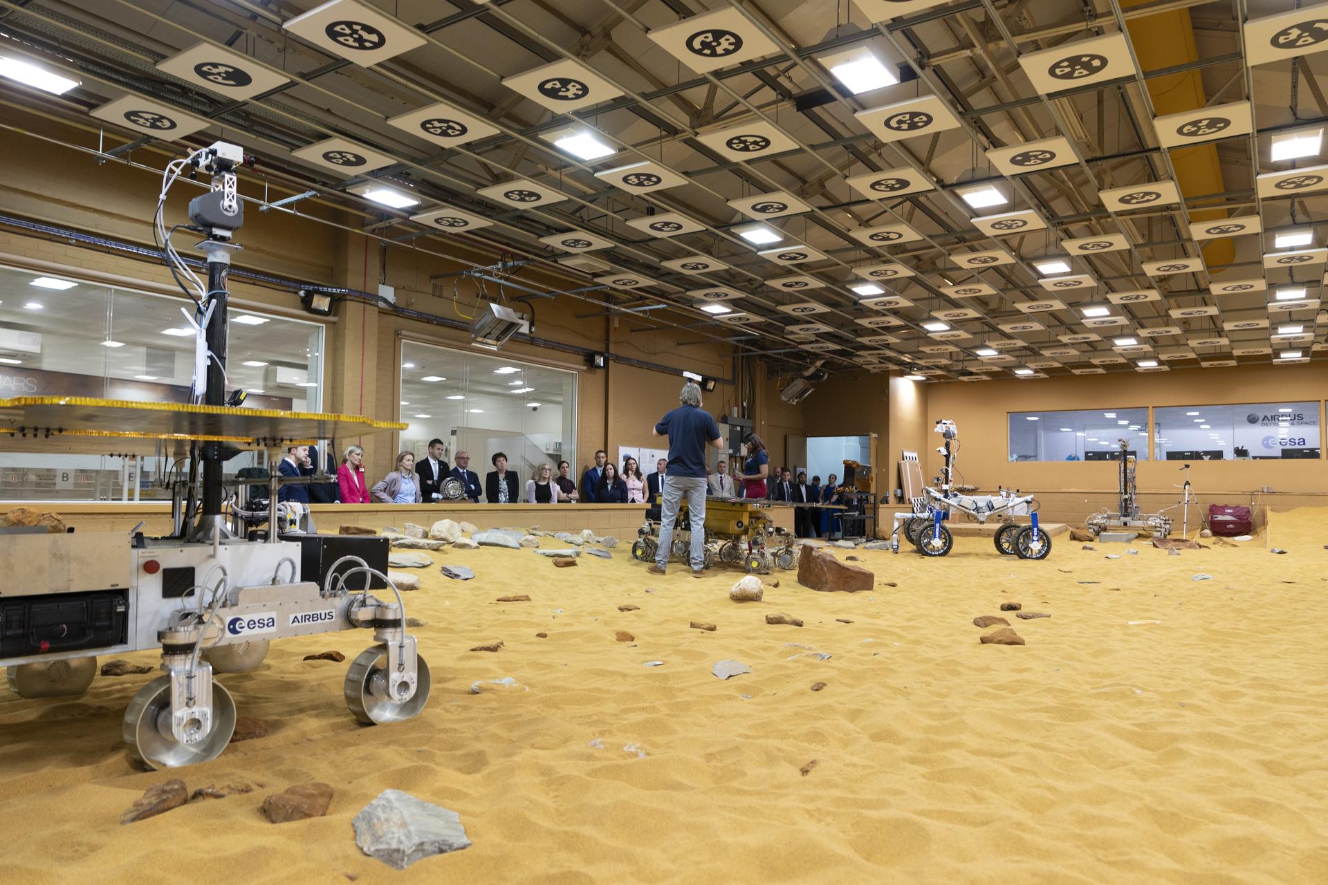 Jared Isaacman tours Airbus Defence and Space Facilities Mars Yard in Stevenage, United Kingdom.