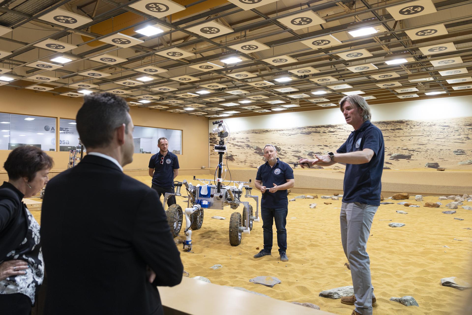 Jared Isaacman tours Airbus Defence and Space Facilities Mars Yard in Stevenage, United Kingdom.