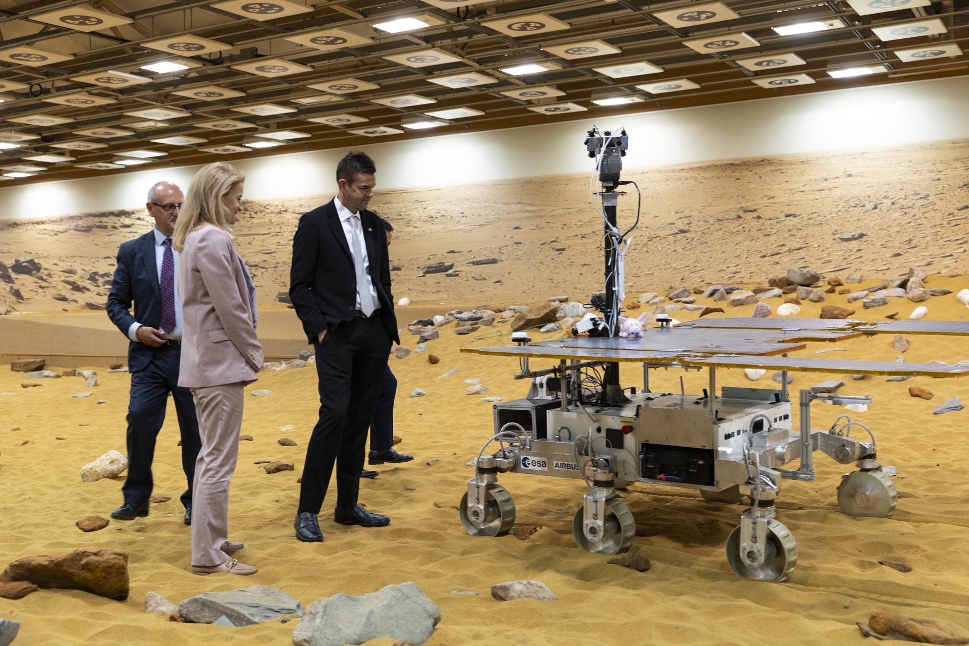 Jared Isaacman tours Airbus Defence and Space Facilities Mars Yard in Stevenage, United Kingdom.