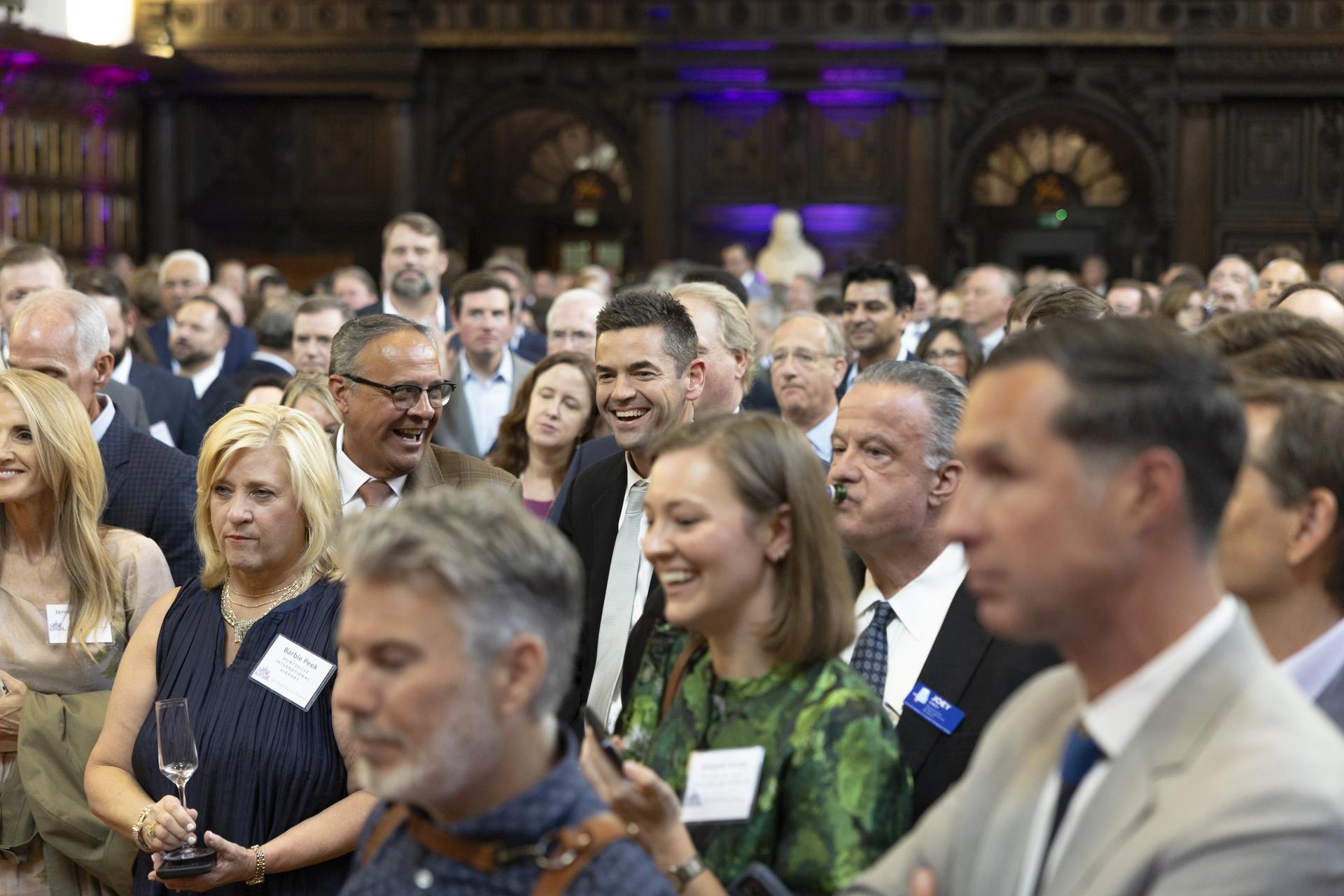 Jared Isaacman speaks at North Alabama Reception in the United Kingdom as a kick-off event for the Farnborough International Airshow.