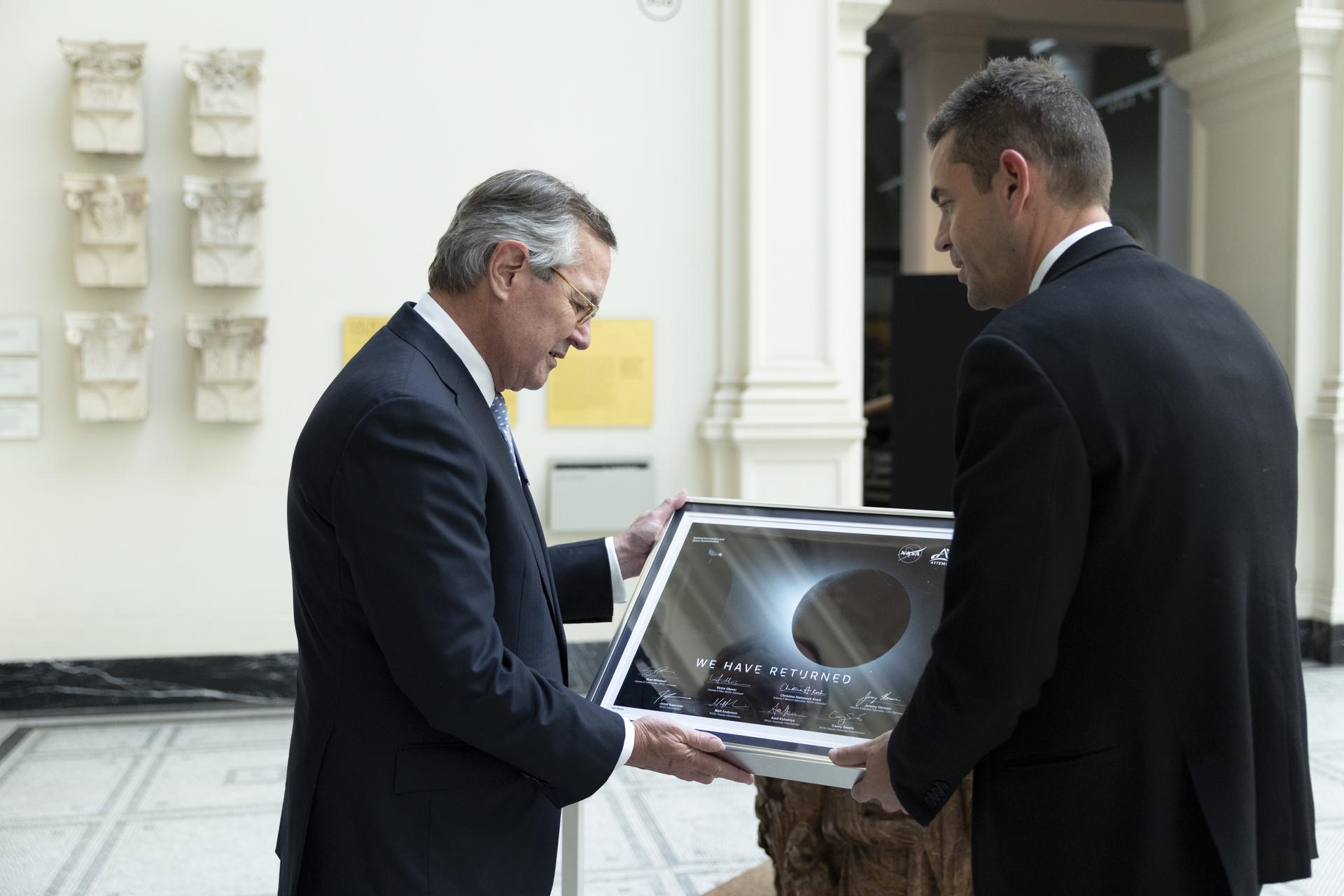 Jared Isaacman meets with The Honorable Warren Stephens, United States Ambassador to the United Kingdom at the Victoria and Albert Museum in the United Kingdom.