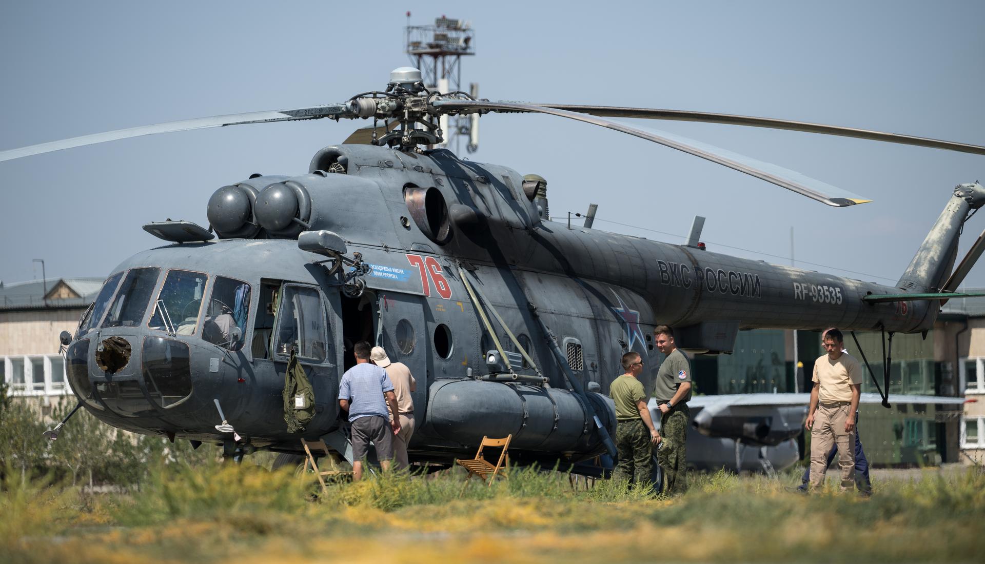NASA, Roscosmos, and Russian Search and Recovery Forces prepare for the landing of Expedition 74 NASA astronaut Chris Williams, and Roscosmos cosmonauts Sergey Kud-Sverchkov, and Sergei Mikaev, Sunday, July 26, 2026 in Zhezkazgan, Kazakhstan. Williams, Kud-Sverchkov, and Mikaev, are returning to Earth after logging 241 days in space as a members of Expeditions 73 and 74 aboard the International Space Station. Photo Credit: (NASA/Bill Ingalls)