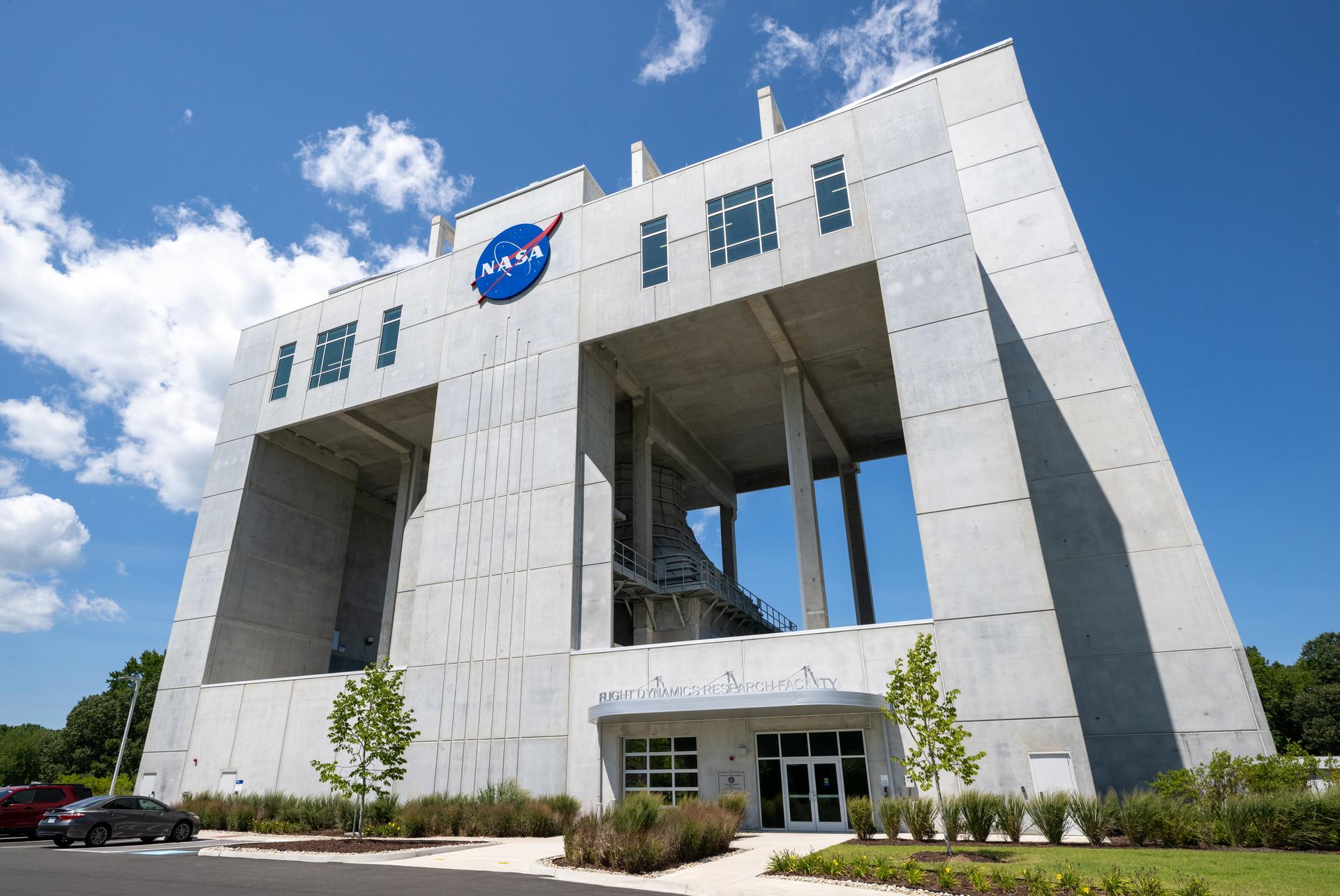 The Flight Dynamics Research Facility, NASA's newest wind tunnel, is seen Thursday, July 30, 2026, at NASA’s Langley Research Center in Hampton, Virginia. The state-of-the-art facility will support research and technology development that will advance the agency’s aeronautics, exploration, and science goals, including establishing a sustained human presence on the lunar surface through the Artemis program and the development of a Moon Base. Photo Credit: (NASA/Keegan Barber)