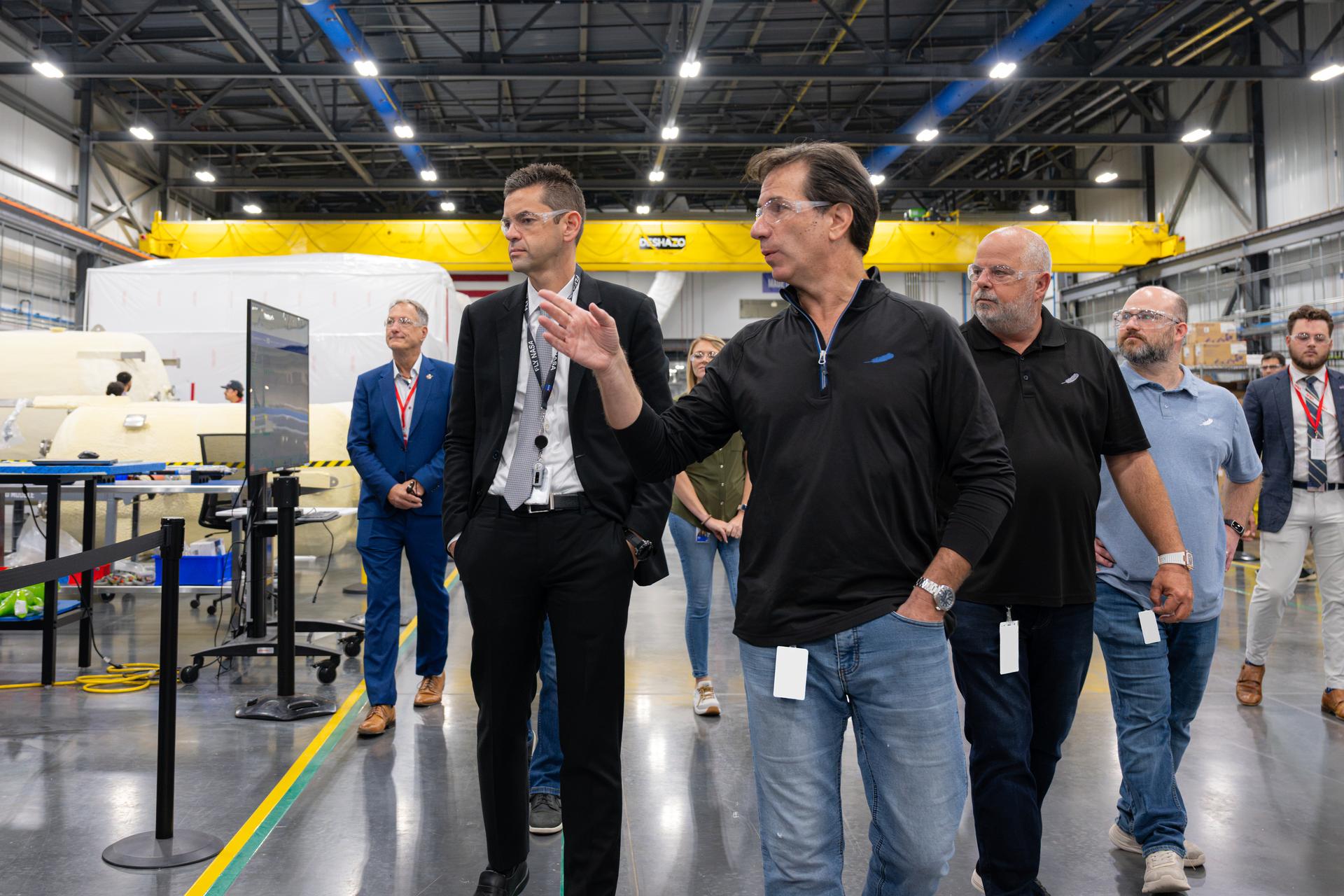 NASA Administrator Jared Isaacman tours Blue Origin's Lunar Plant 1, Friday, Aug. 14, 2026, at the company’s Rocket Park facility in Merritt Island, Fla. Photo Credit: (NASA/John Kraus)