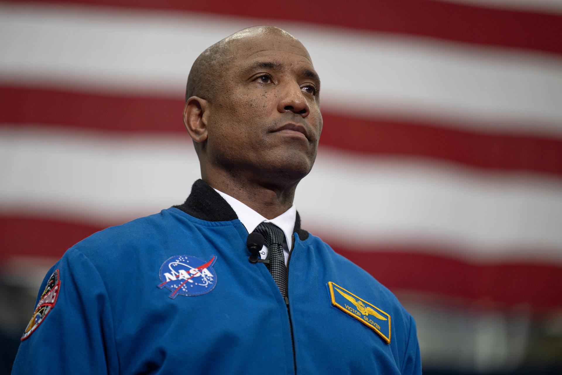 NASA astronaut Artemis II pilot Victor Glover is seen during an event to award the Congressional Space Medal of Honor to the Artemis II crew, Friday, Aug. 28, 2026, at NASA's Johnson Space Center in Houston, Texas. The Artemis II crew completed their approximately ten-day mission around the Moon in April 2026 and are the 31st, 32nd, 33rd, and 34th astronauts to receive the award. Photo Credit: (NASA/John Kraus)