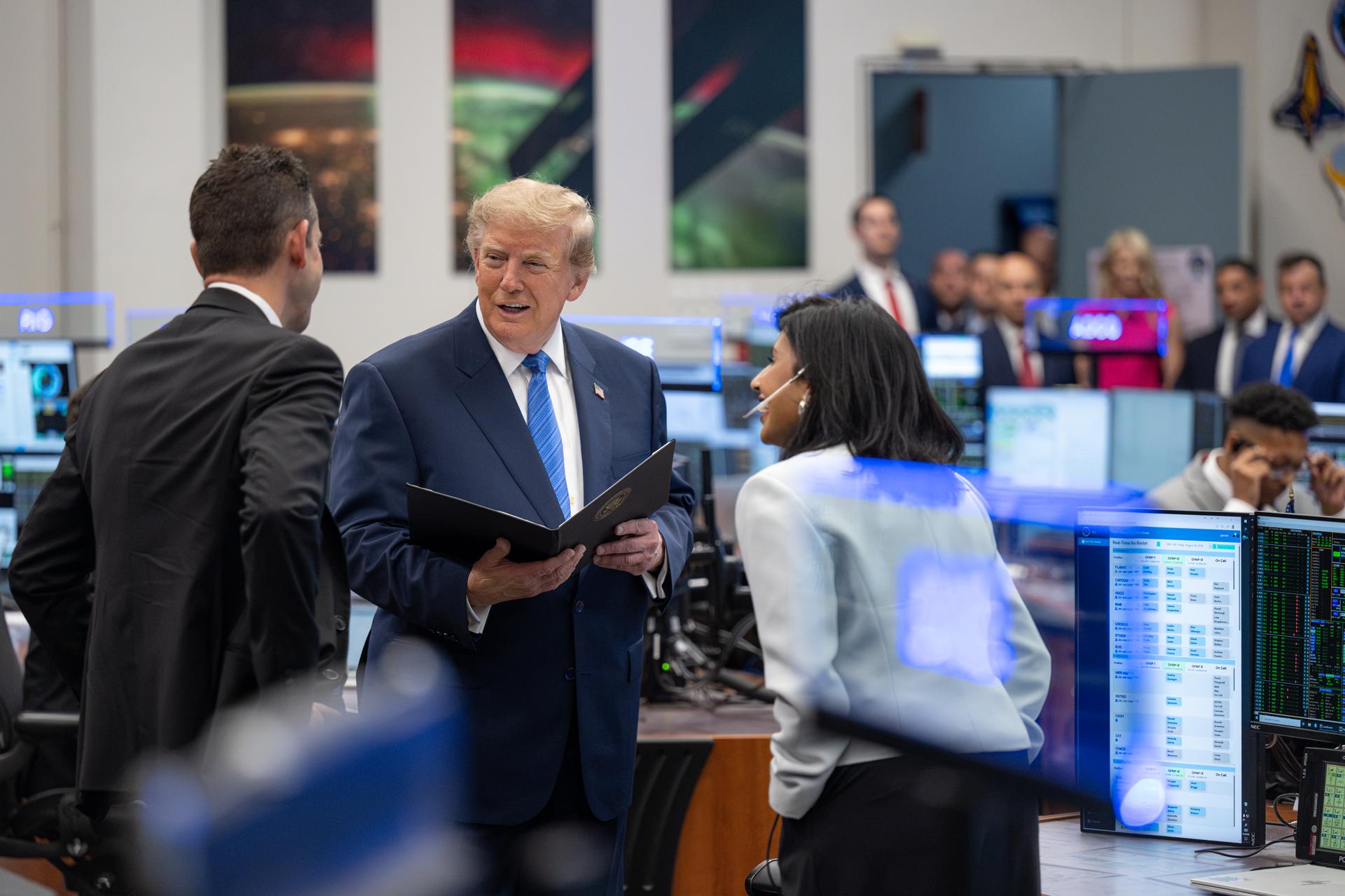 President Trump Visits Mission Control