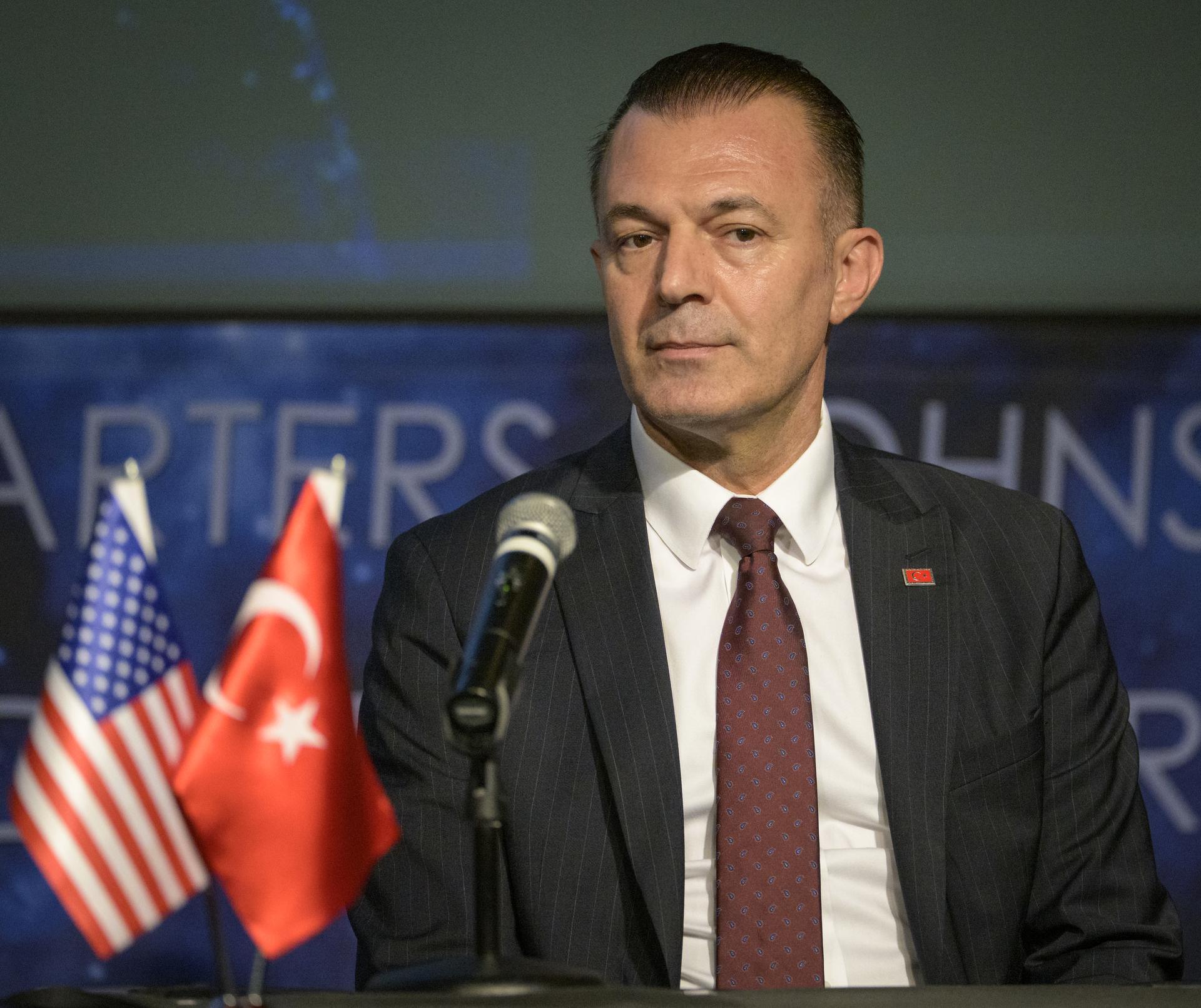 Turkish Space Agency President, Yusuf Kıraç is seen during an Artemis Accords signing ceremony Monday, August 31, 2026, at the Mary W. Jackson NASA Headquarters building in Washington. Türkiye is the 71st country to sign the Artemis Accords, which establish a practical set of principles to guide space exploration cooperation among nations participating in NASA’s Artemis program. Photo Credit: (NASA/Bill Ingalls)