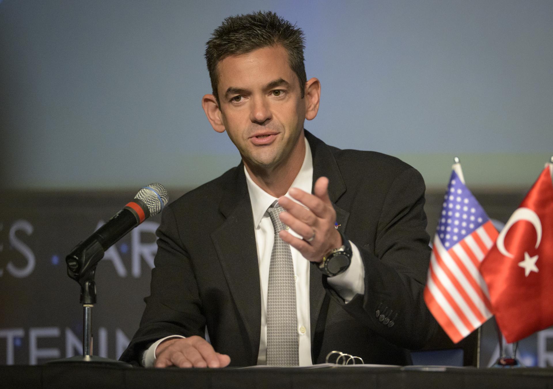 NASA Administrator Jared Isaacman gives remarks during an Artemis Accord signing ceremony with the Republic of Türkiye Monday, August 31, 2026, at the Mary W. Jackson NASA Headquarters building in Washington. Türkiye is the 71st country to sign the Artemis Accords, which establish a practical set of principles to guide space exploration cooperation among nations participating in NASA’s Artemis program. Photo Credit: (NASA/Bill Ingalls)
